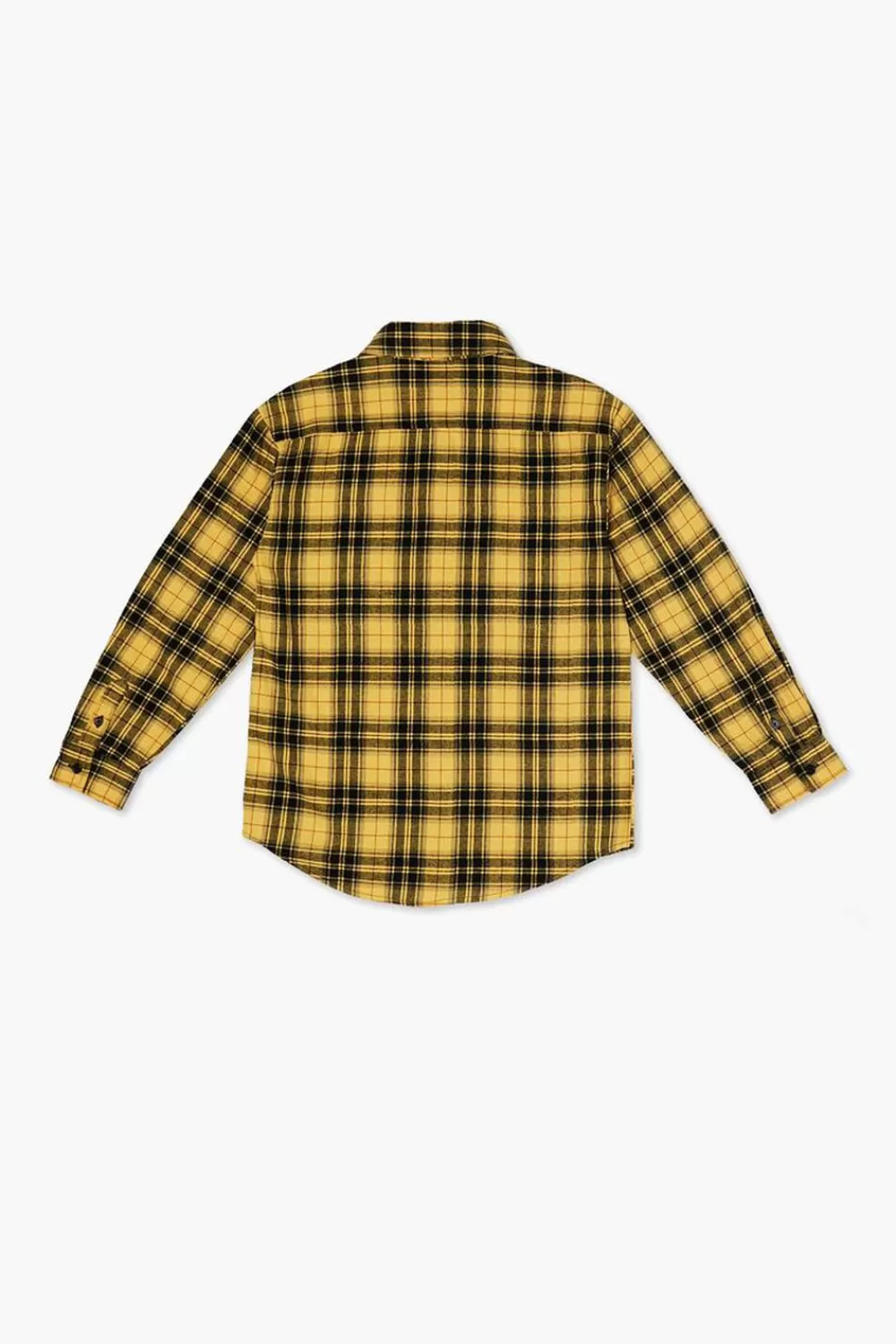 Tops>Forever 21 Kids Cotton Plaid Shirt (Girls + Boys) Yellow/Multi