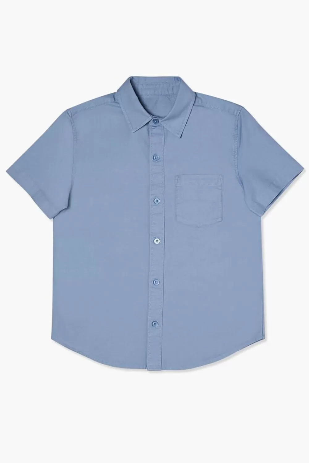 Tops>Forever 21 Kids Cotton Pocket Shirt (Girls + Boys) Dusty Blue
