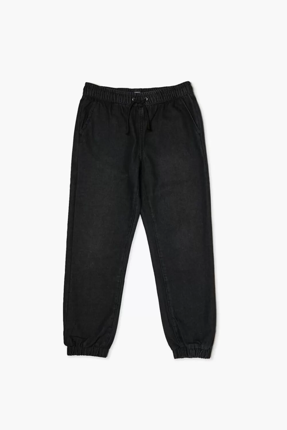 Bottoms>Forever 21 Kids Denim Drawstring Joggers (Girls + Boys) Washed Black