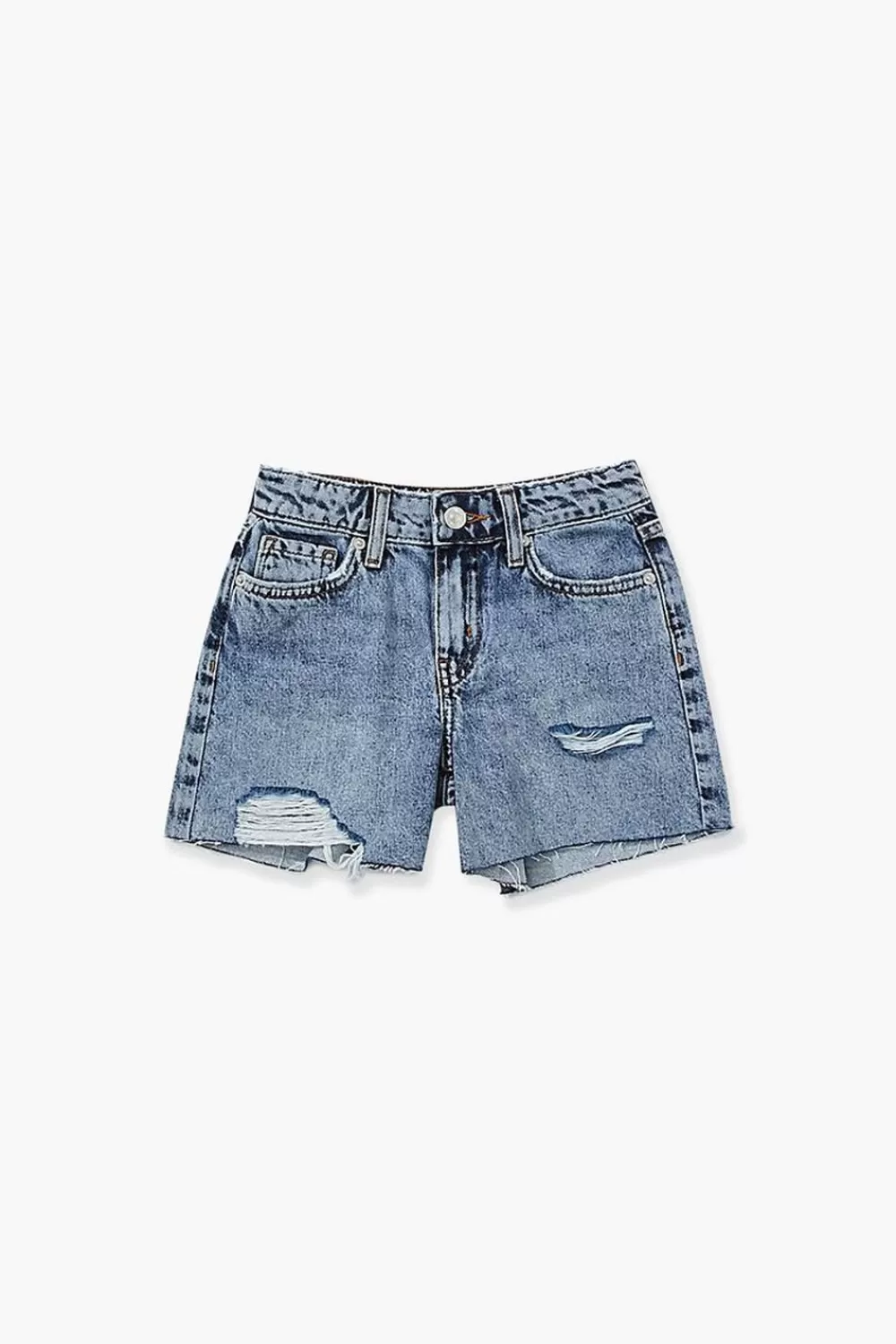 Bottoms>Forever 21 Kids Distressed Shorts (Girls + Boys) Light Denim