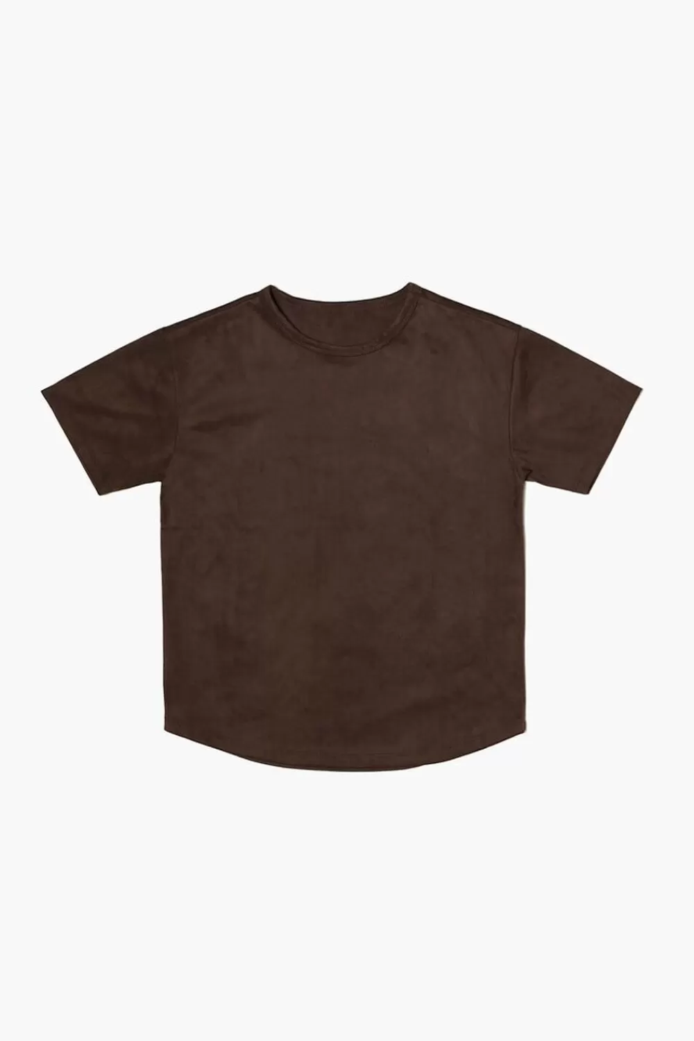 Tops>Forever 21 Kids Faux Suede Tee (Girls + Boys) Dark Brown