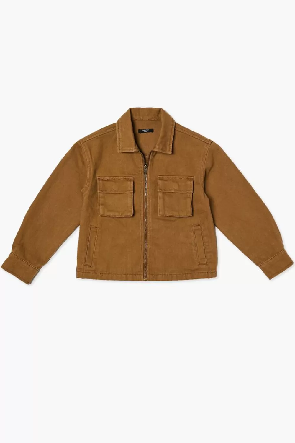 Jackets + Outerwear>Forever 21 Kids Flap Pocket Bomber Jacket (Girls + Boys) Taupe
