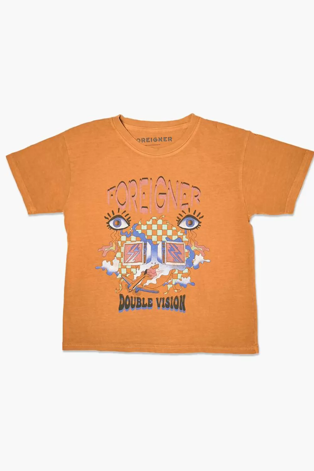 Tops>Forever 21 Kids Foreigner Graphic Tee (Girls + Boys) Mustard/Multi