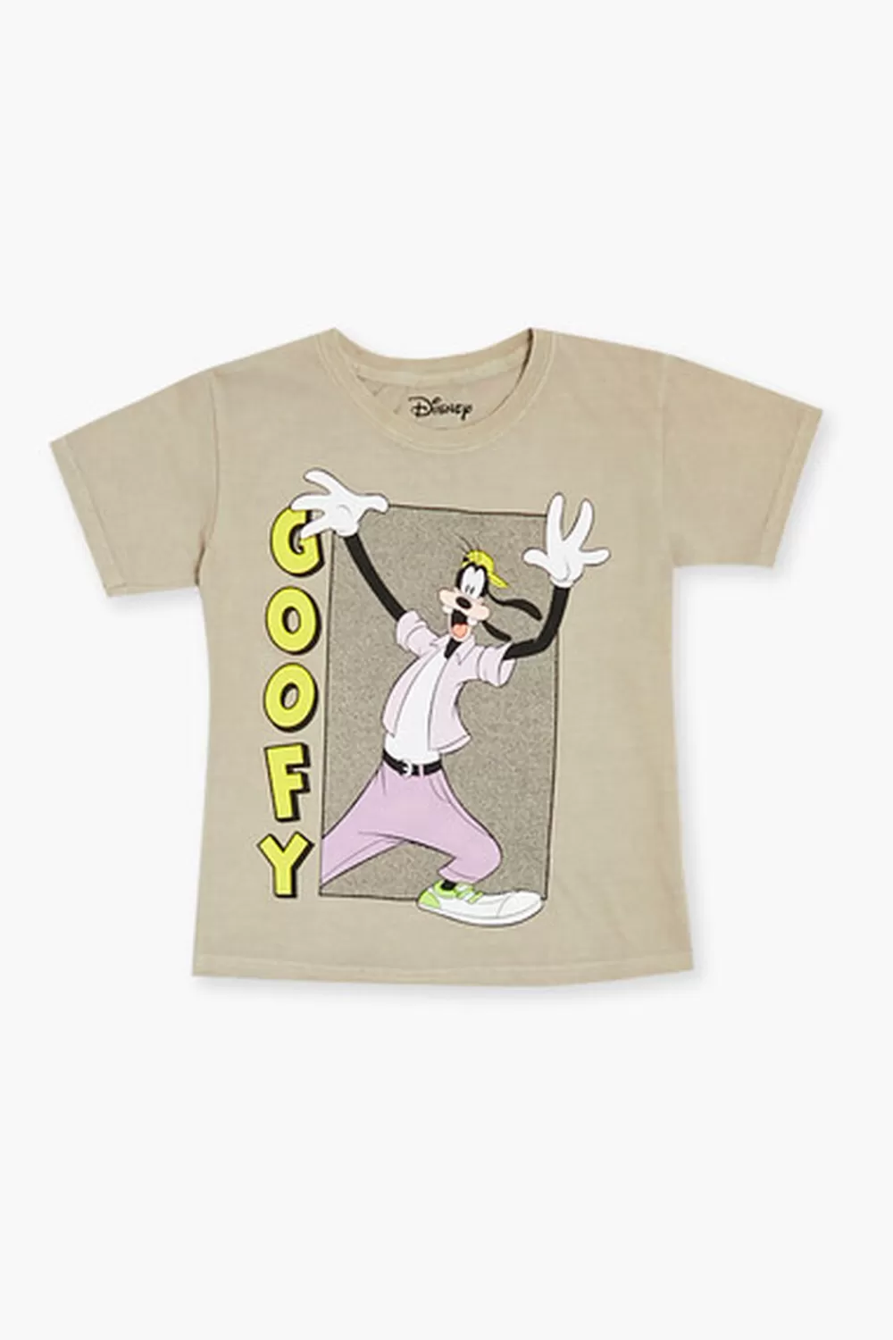 Tops>Forever 21 Kids Goofy Graphic Tee (Girls + Boys) Tan/Multi