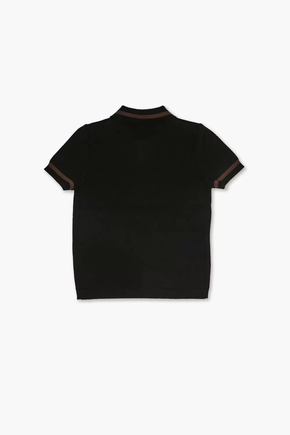 Tops>Forever 21 Kids Half-Zip Polo Shirt (Girls + Boys) Black