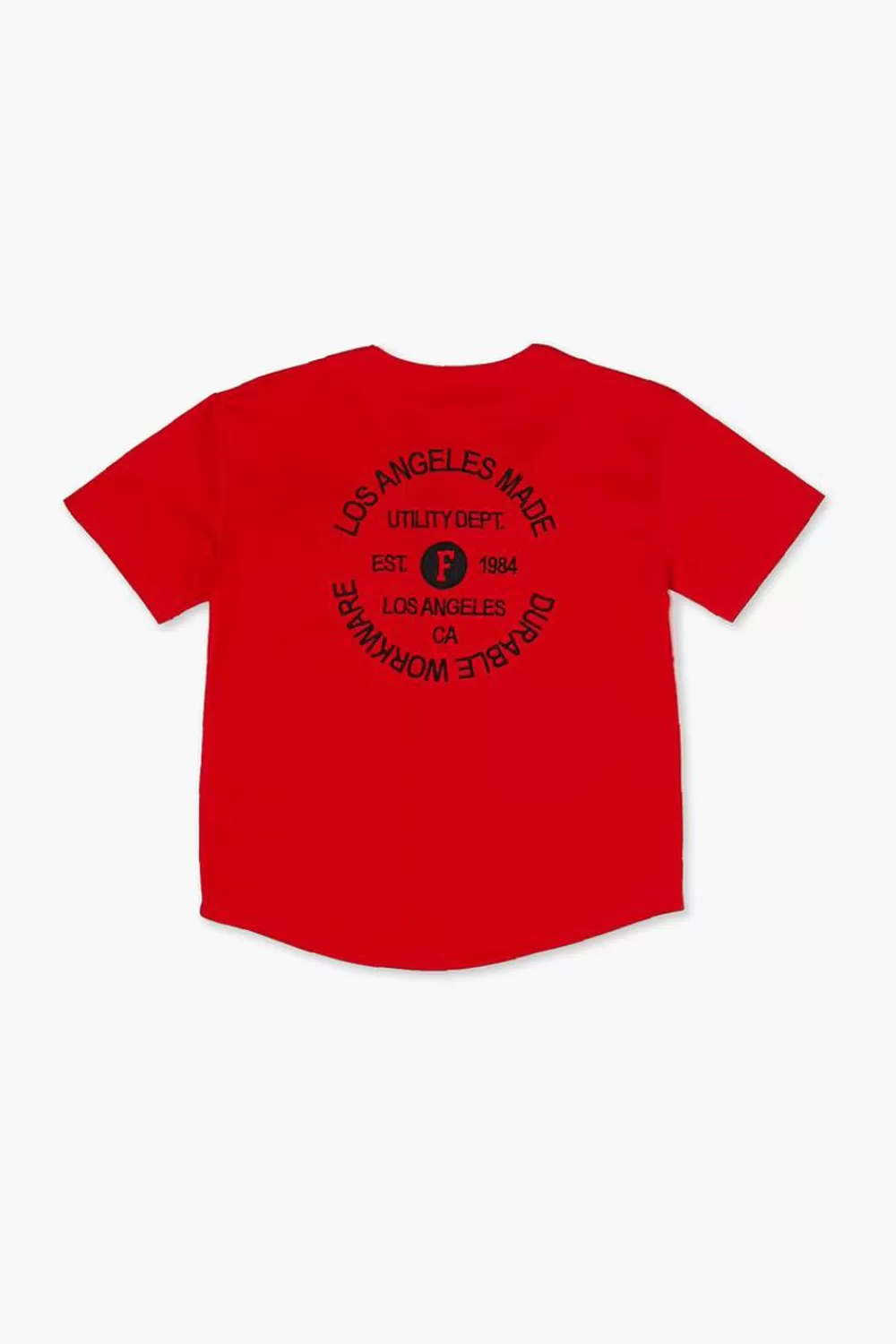 Tops>Forever 21 Kids Los Angeles Baseball Jersey (Girls + Boys) Red/Multi