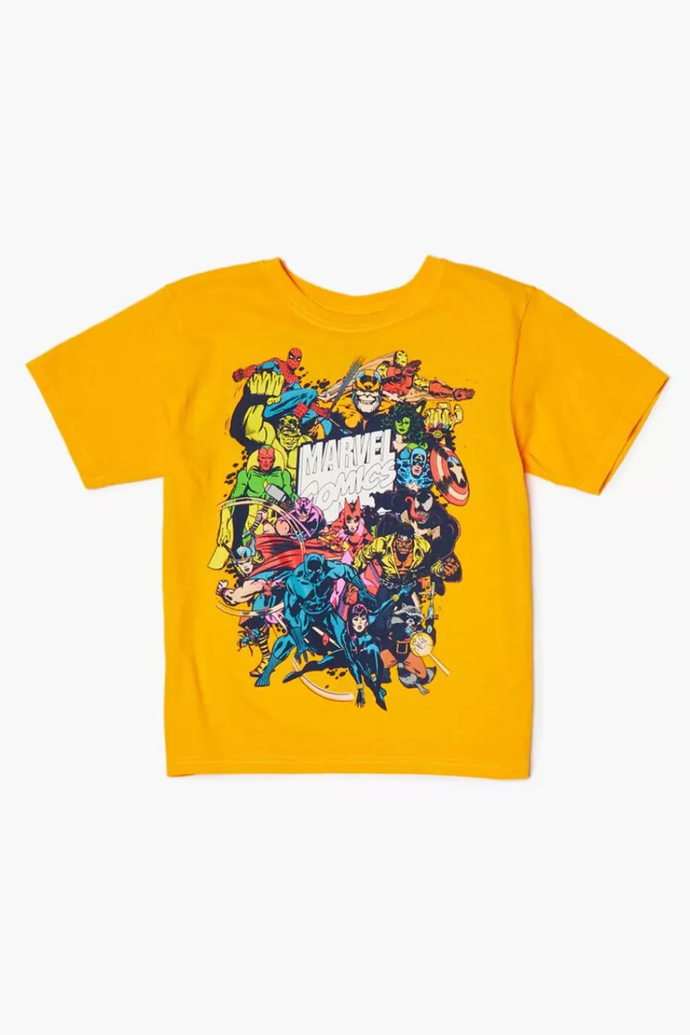 Tops>Forever 21 Kids Marvel Comics Graphic Tee (Girls + Boys) Gold/Multi