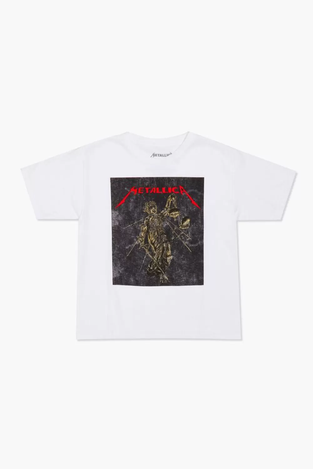 Tops>Forever 21 Kids Metallica Graphic Tee (Girls + Boys) White/Multi