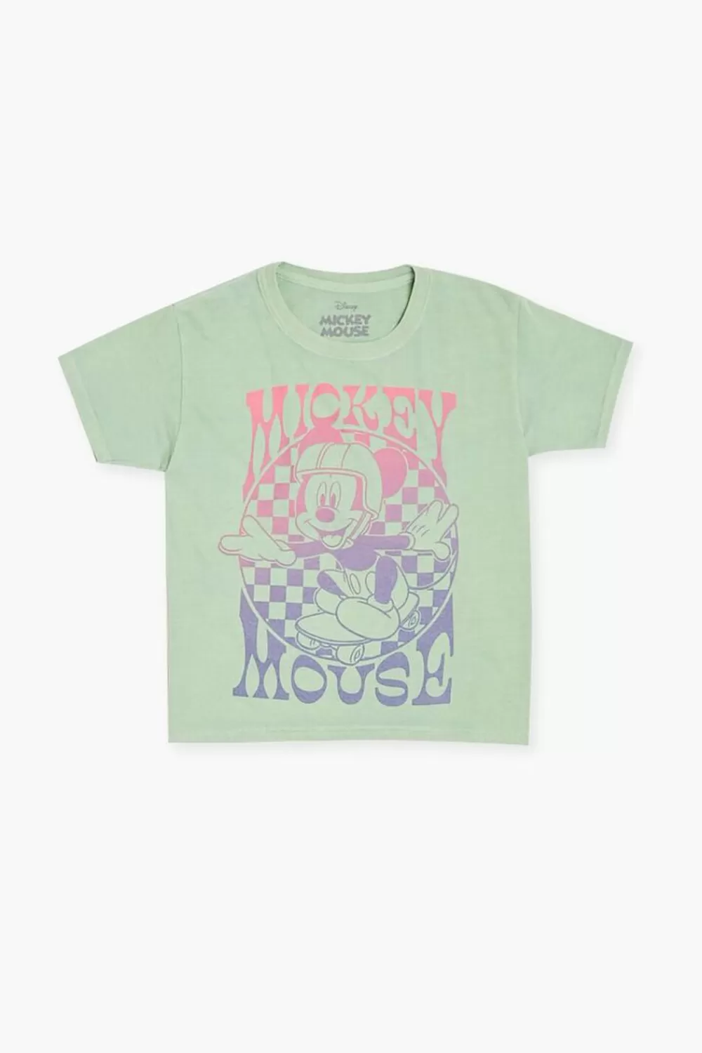 Tops>Forever 21 Kids Mickey Mouse Graphic Tee (Girls + Boys) Green/Multi