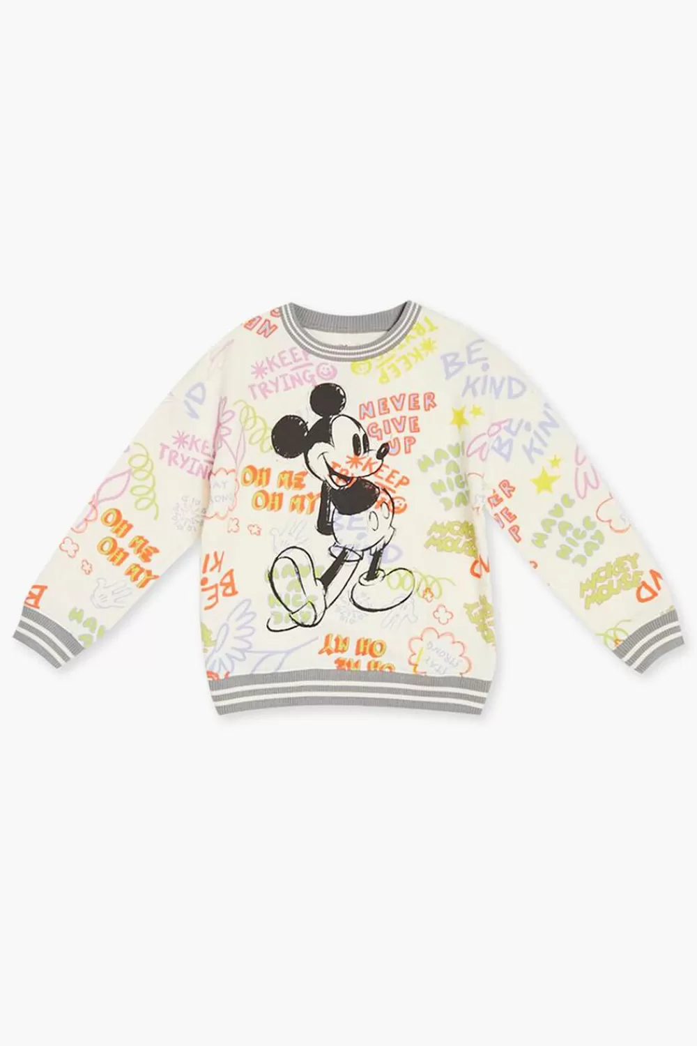 Tops>Forever 21 Kids Mickey Mouse Pullover (Girls + Boys) Cream/Multi