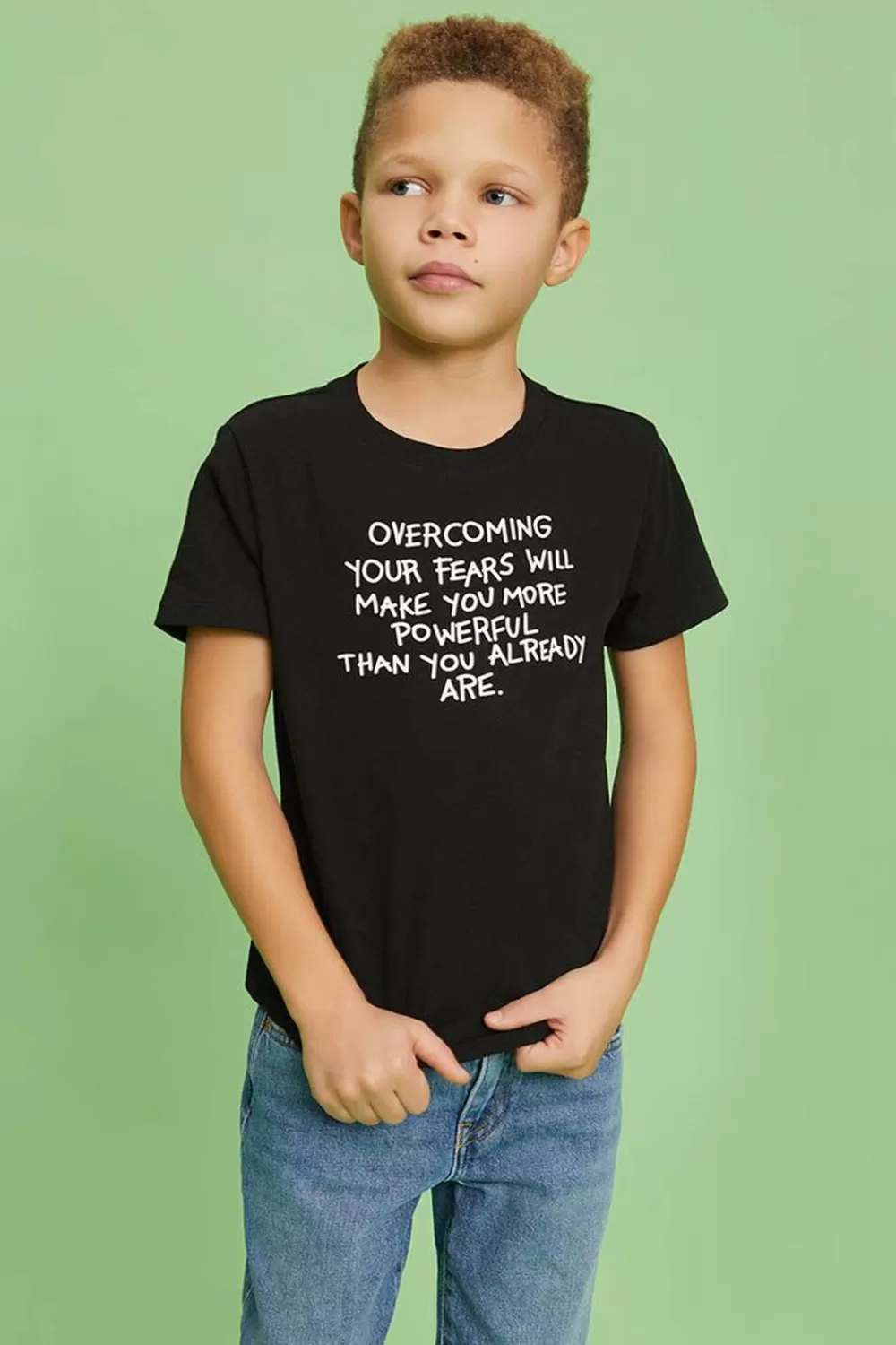 Tops>Forever 21 Kids Organically Grown Cotton Tee (Girls + Boys) Black/White