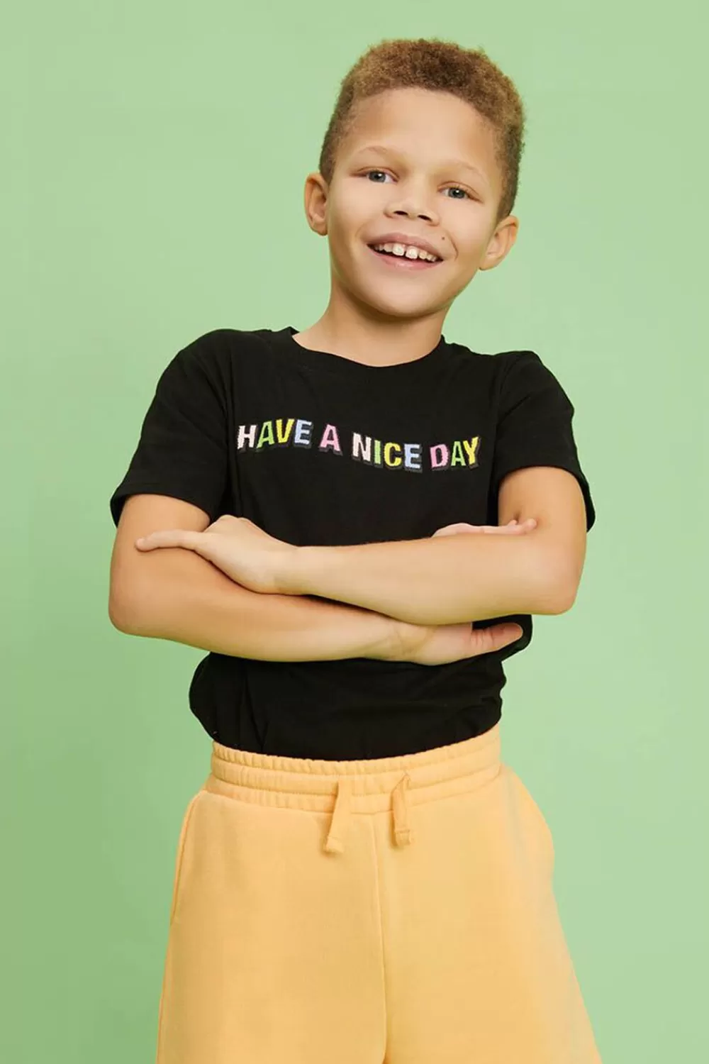 Tops>Forever 21 Kids Organically Grown Cotton Tee (Girls + Boys) Black/Multi