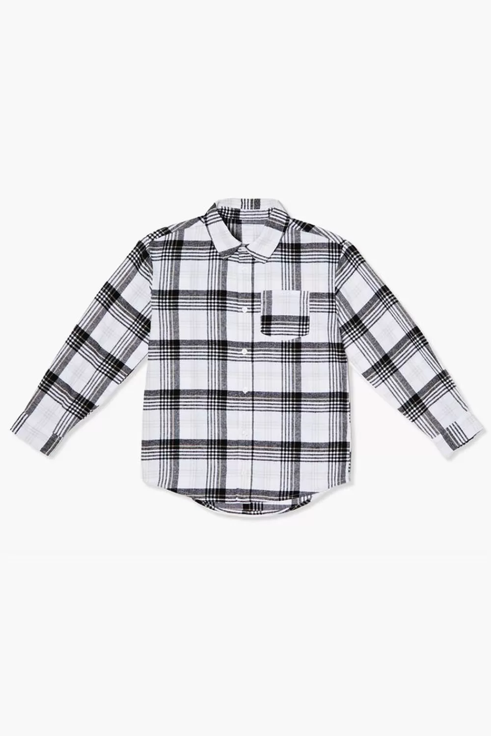 Tops>Forever 21 Kids Plaid Shirt (Girls + Boys) Cream/Multi