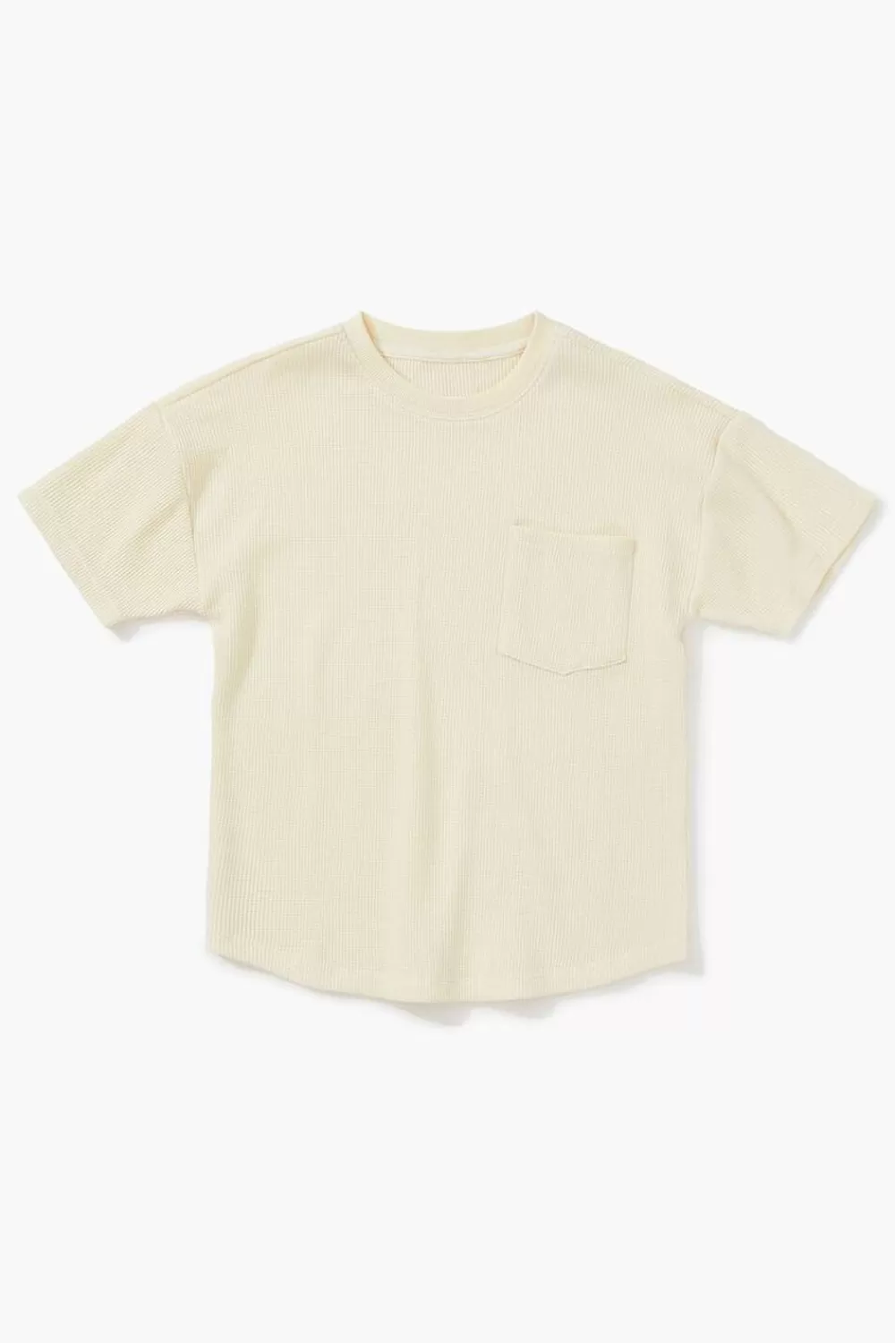 Tops>Forever 21 Kids Pocket Curved-Hem Tee (Girls + Boys) Cream