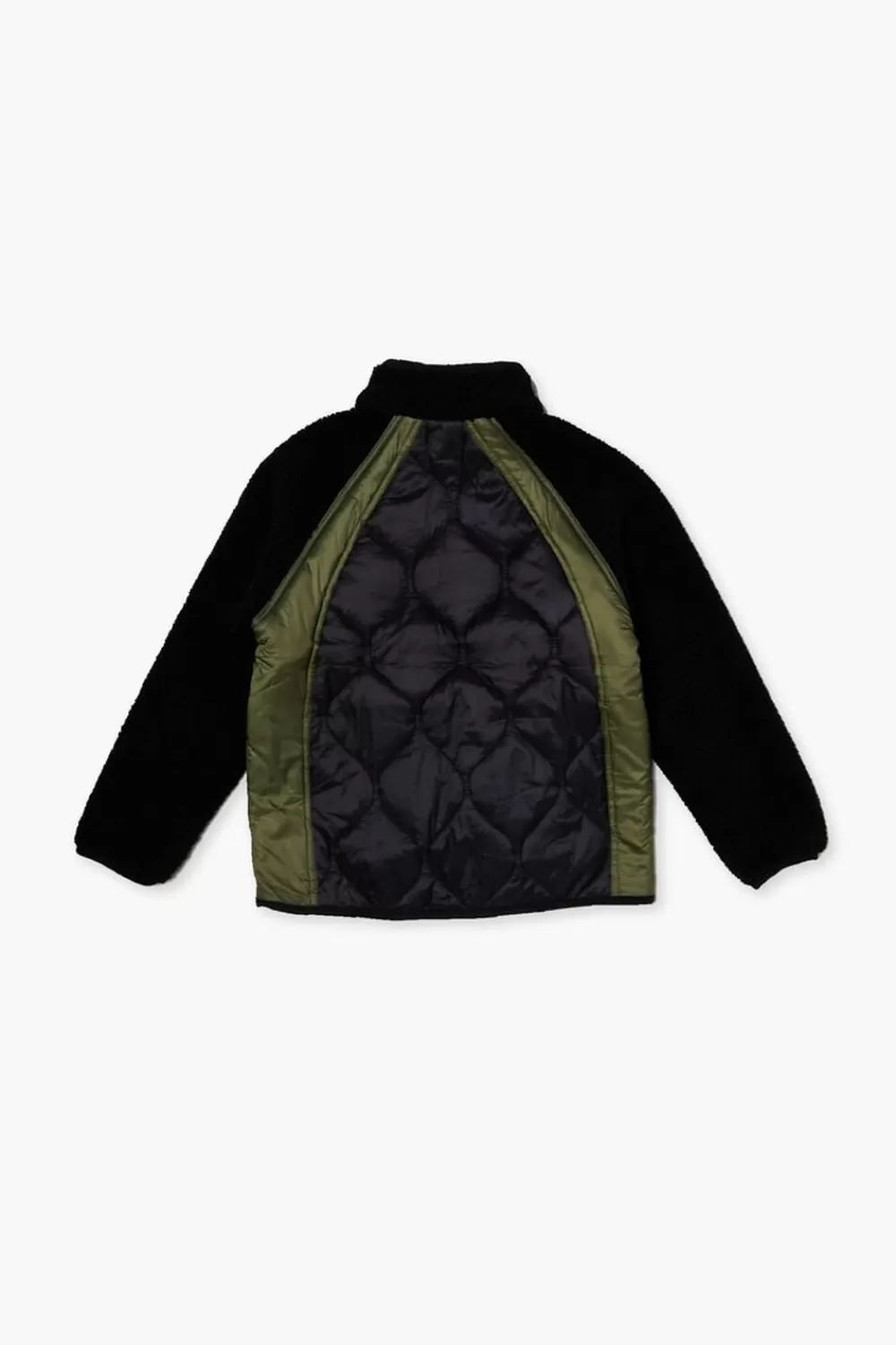 Jackets + Outerwear>Forever 21 Kids Quilted Bomber Jacket (Girls + Boys) Black/Multi