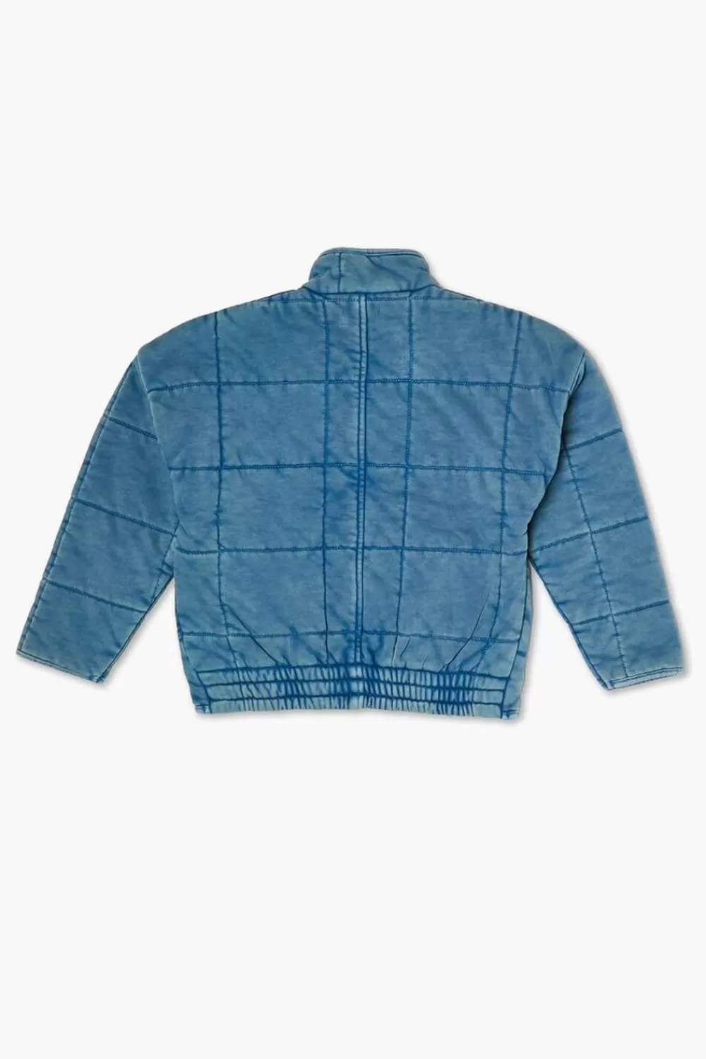 Jackets + Outerwear>Forever 21 Kids Quilted Zip-Up Jacket (Girls + Boys) Teal