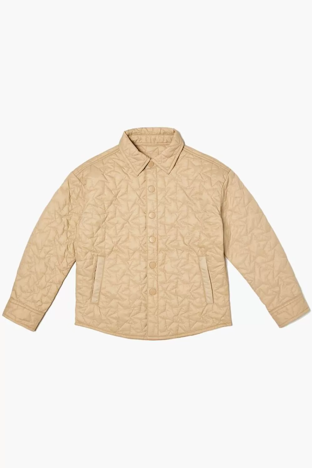 Jackets + Outerwear>Forever 21 Kids Star Quilted Bomber Jacket (Girls + Boys) Taupe