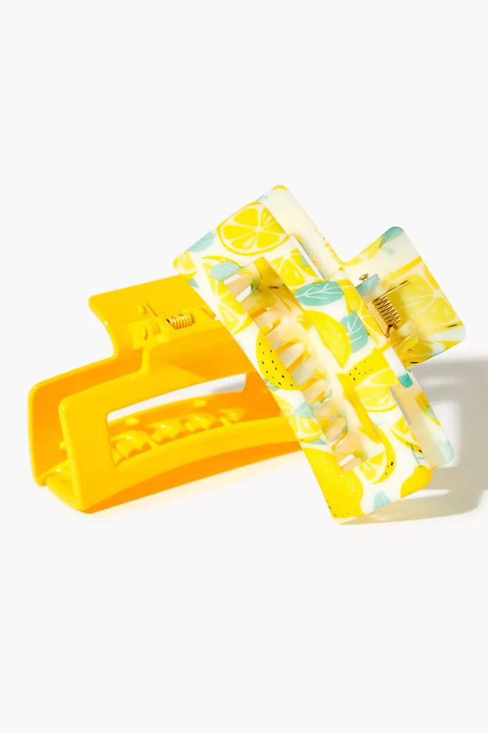 Hair Accessories>Forever 21 Lemon Print Hair Claw Clip Set Yellow/Multi