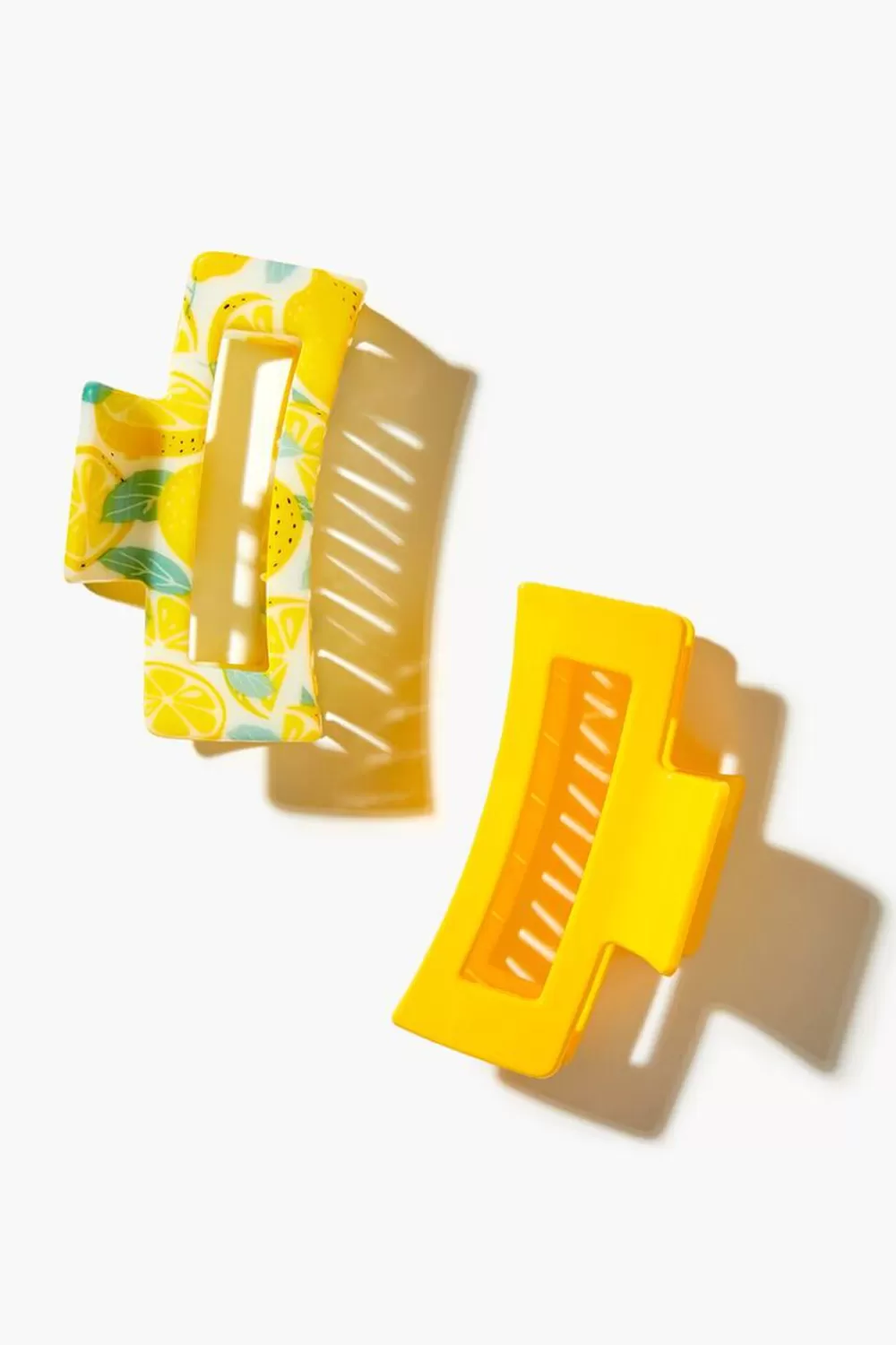 Hair Accessories>Forever 21 Lemon Print Hair Claw Clip Set Yellow/Multi