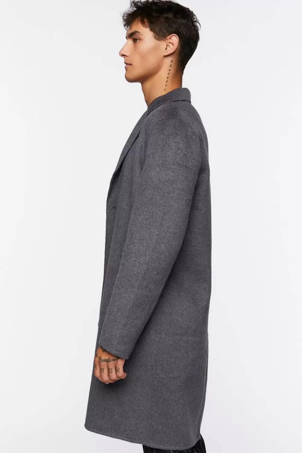 Jackets + Outerwear>Forever 21 Longline Duster Coat Charcoal