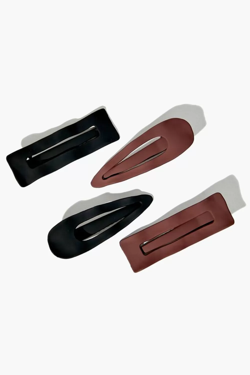 Hair Accessories>Forever 21 Matte Hair Clip Set Black/Brown
