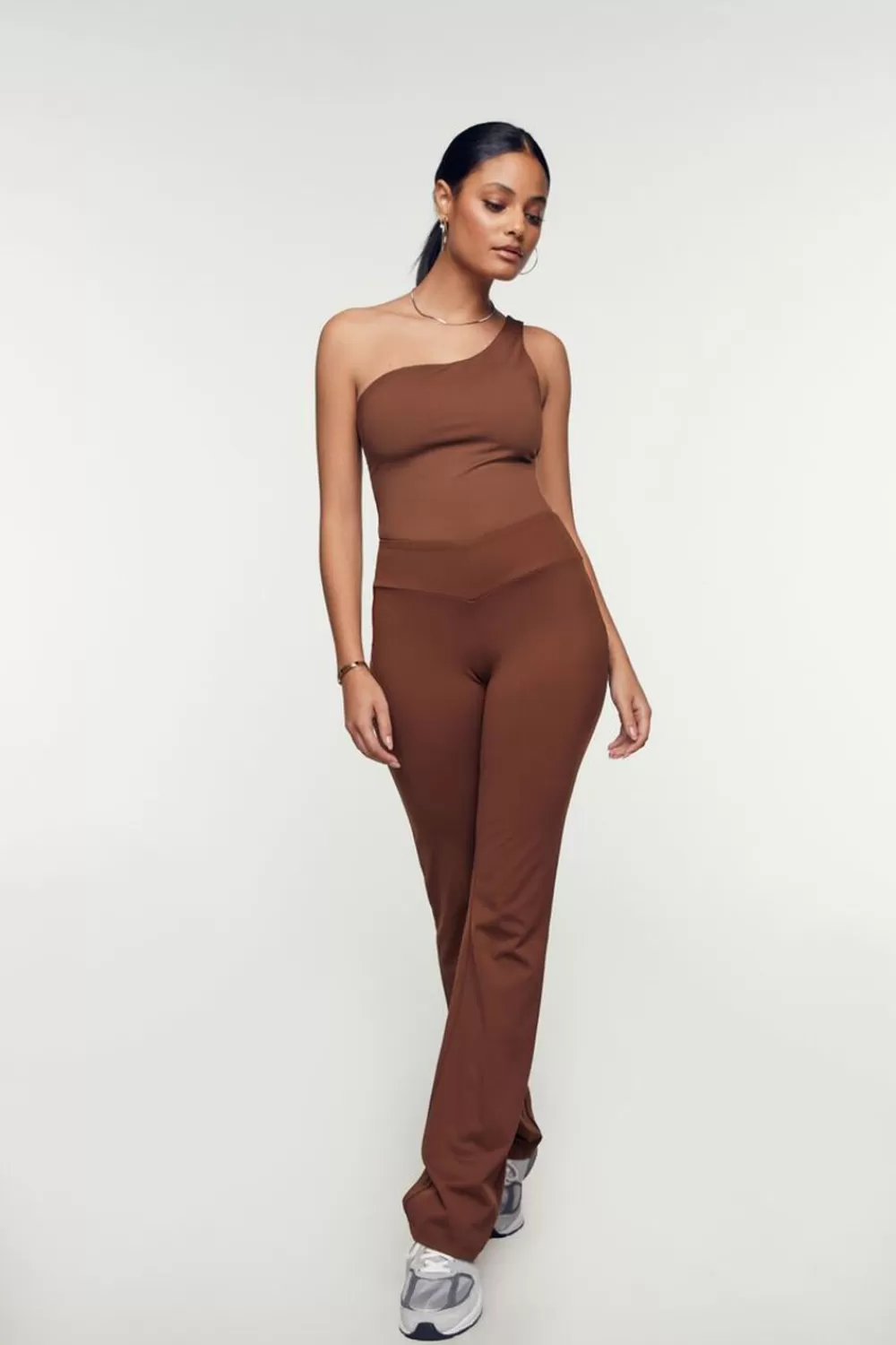 Bottoms>Forever 21 Mid-Rise Flare Pants Turkish Coffee