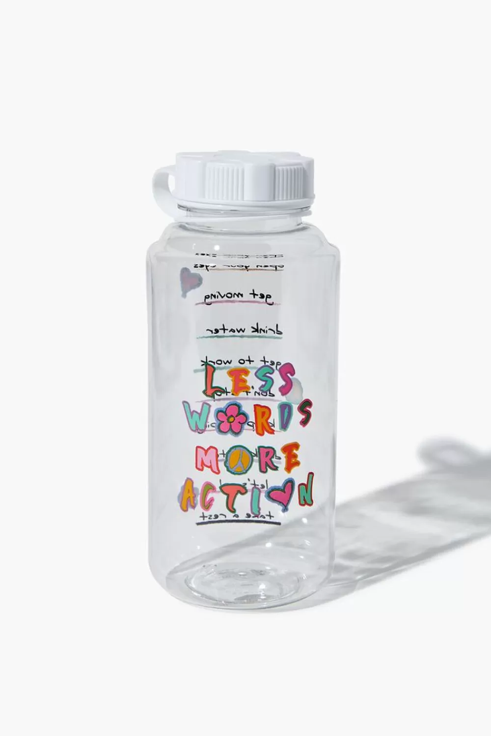 Home Decorate>Forever 21 More Action Reusable Water Bottle White/Clear