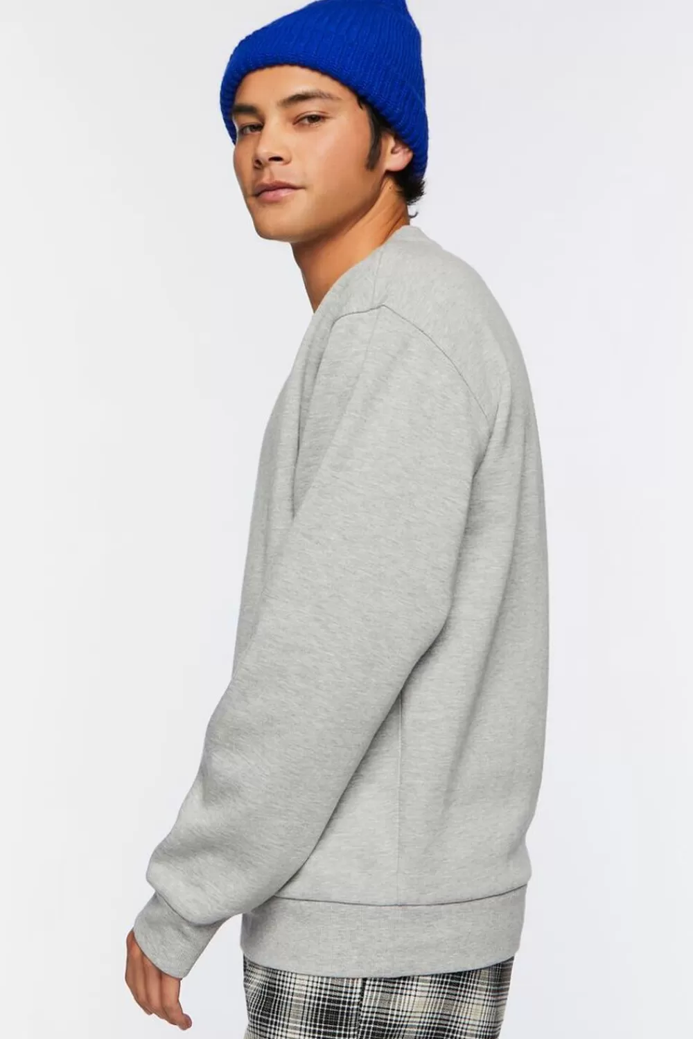 Graphic Tees>Forever 21 Naughty Or Nice Graphic Pullover Heather Grey/Multi