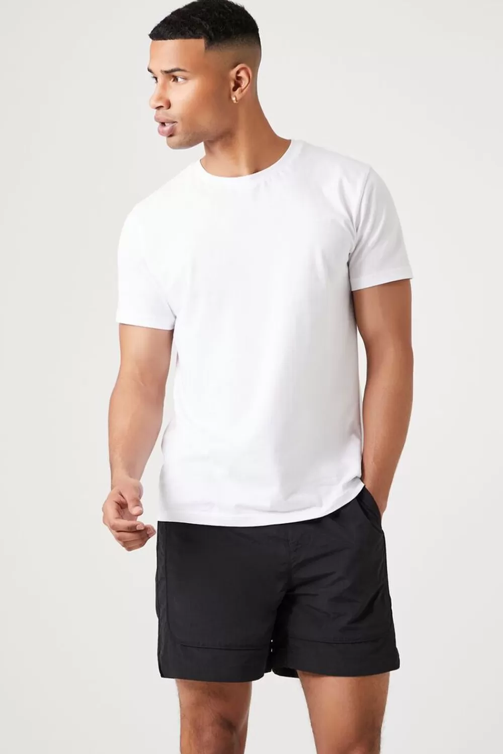 Activewear + Athletic>Forever 21 Nylon Drawstring Shorts Black