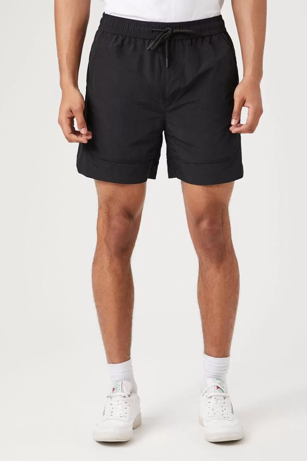 Activewear + Athletic>Forever 21 Nylon Drawstring Shorts Black