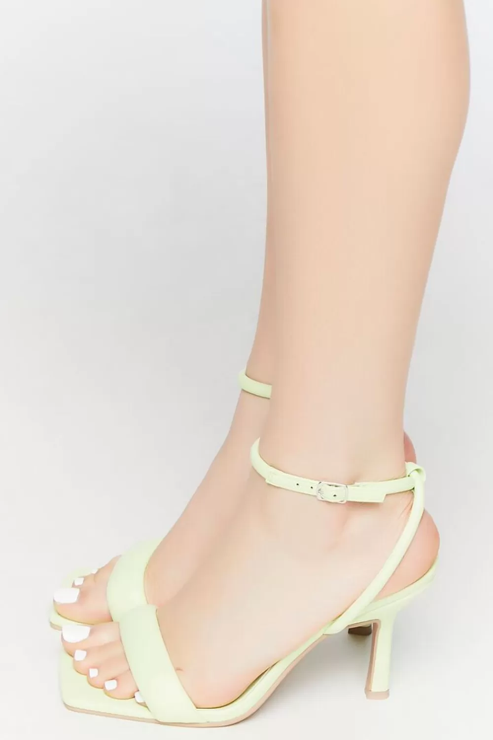 Heels>Forever 21 Open-Toe Stiletto Heels Lime