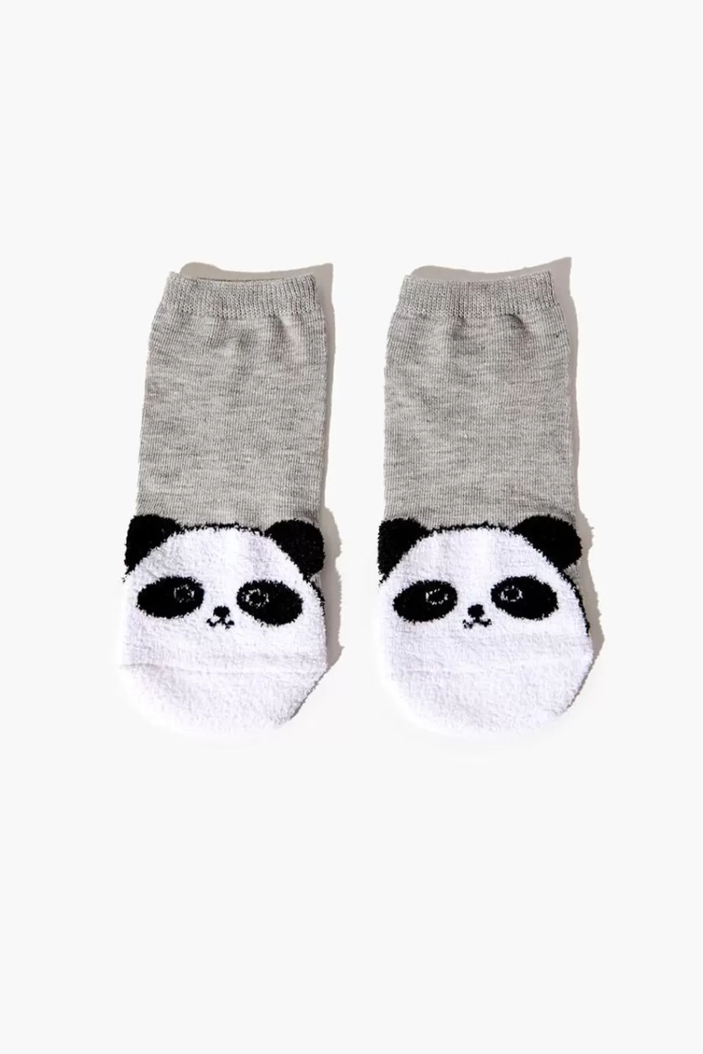 Socks + Tights>Forever 21 Panda Face Ankle Socks Heather Grey/Multi