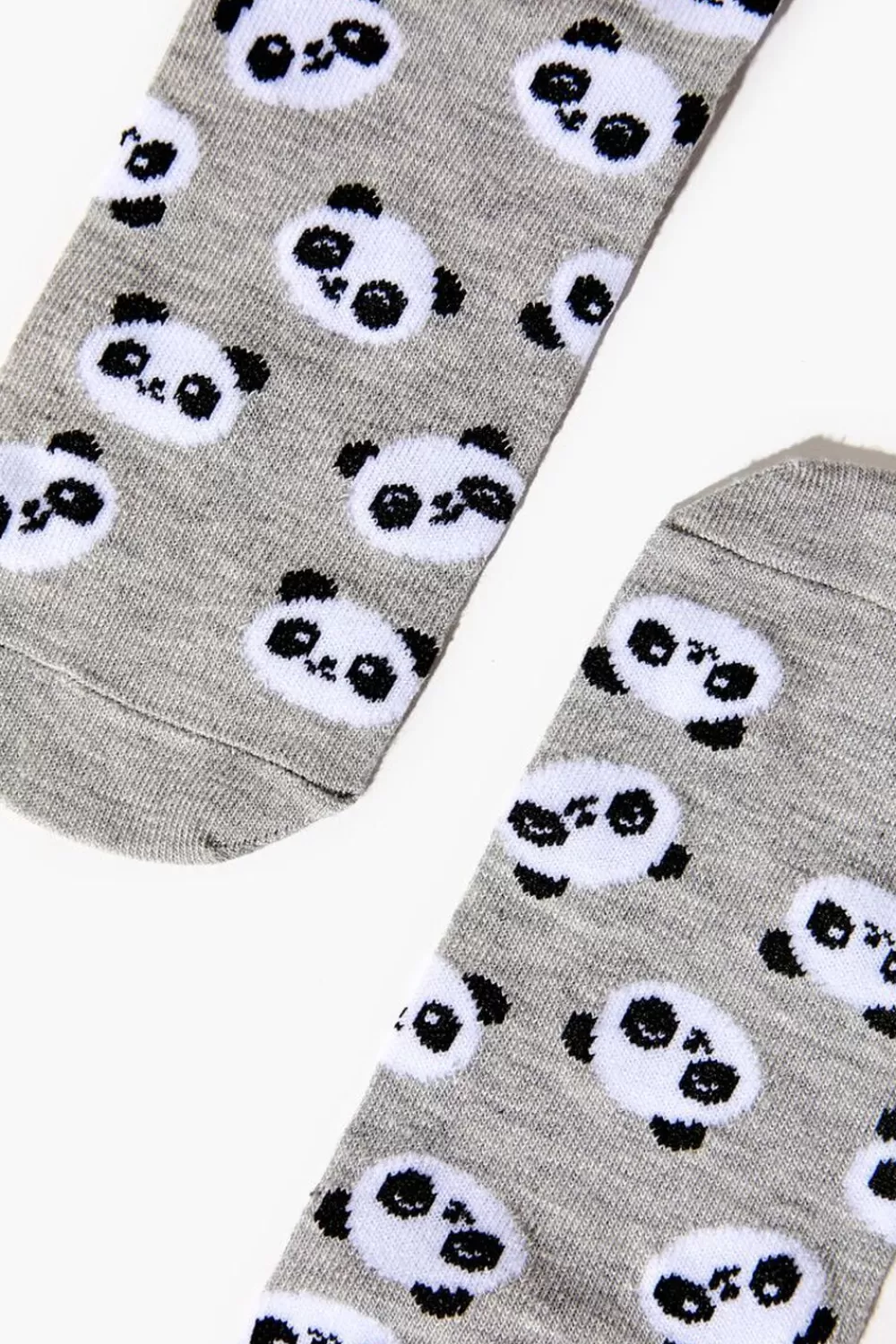 Socks + Tights>Forever 21 Panda Print Ankle Socks Heather Grey/Multi