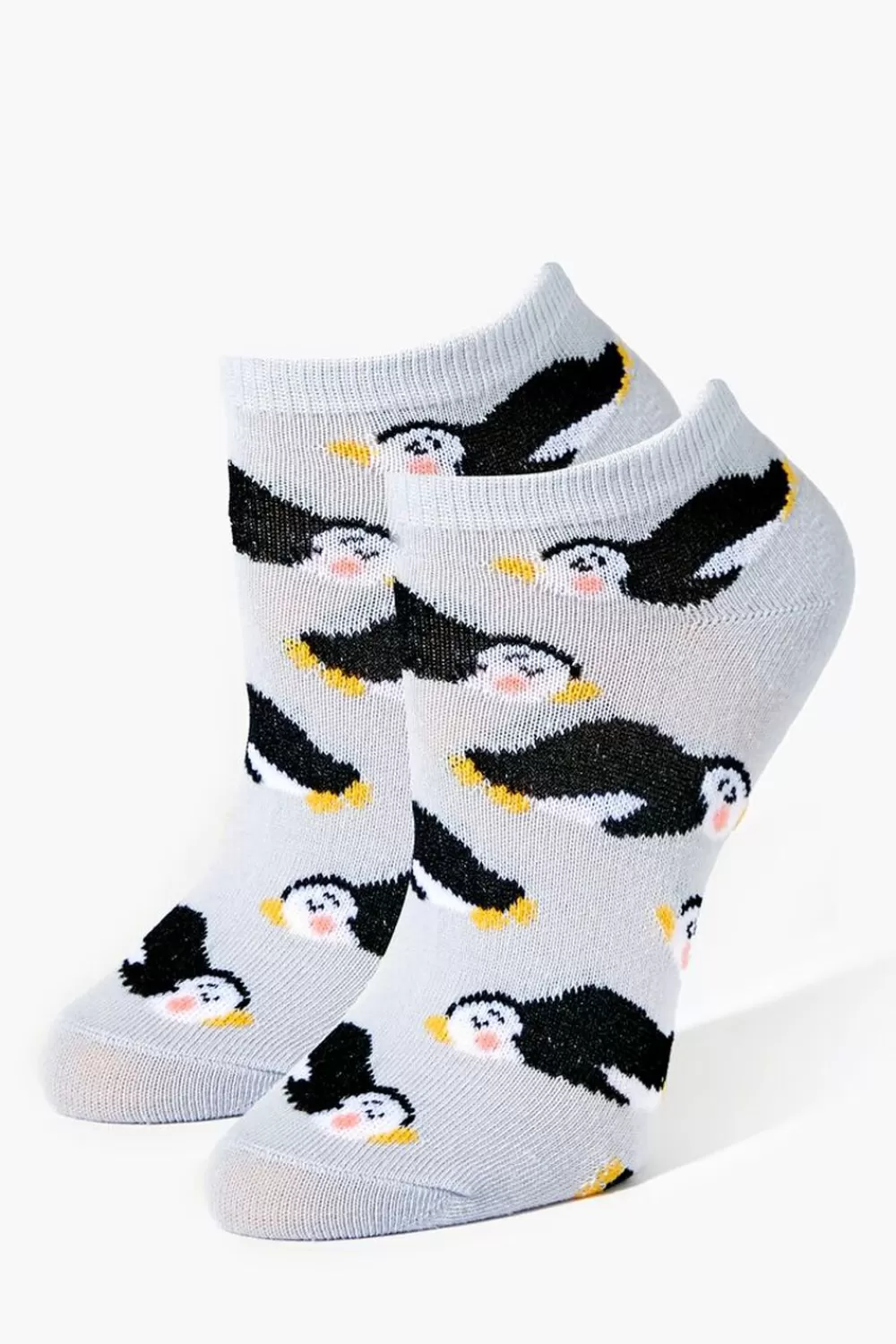Socks + Tights>Forever 21 Penguin Print Ankle Socks Blue/Multi