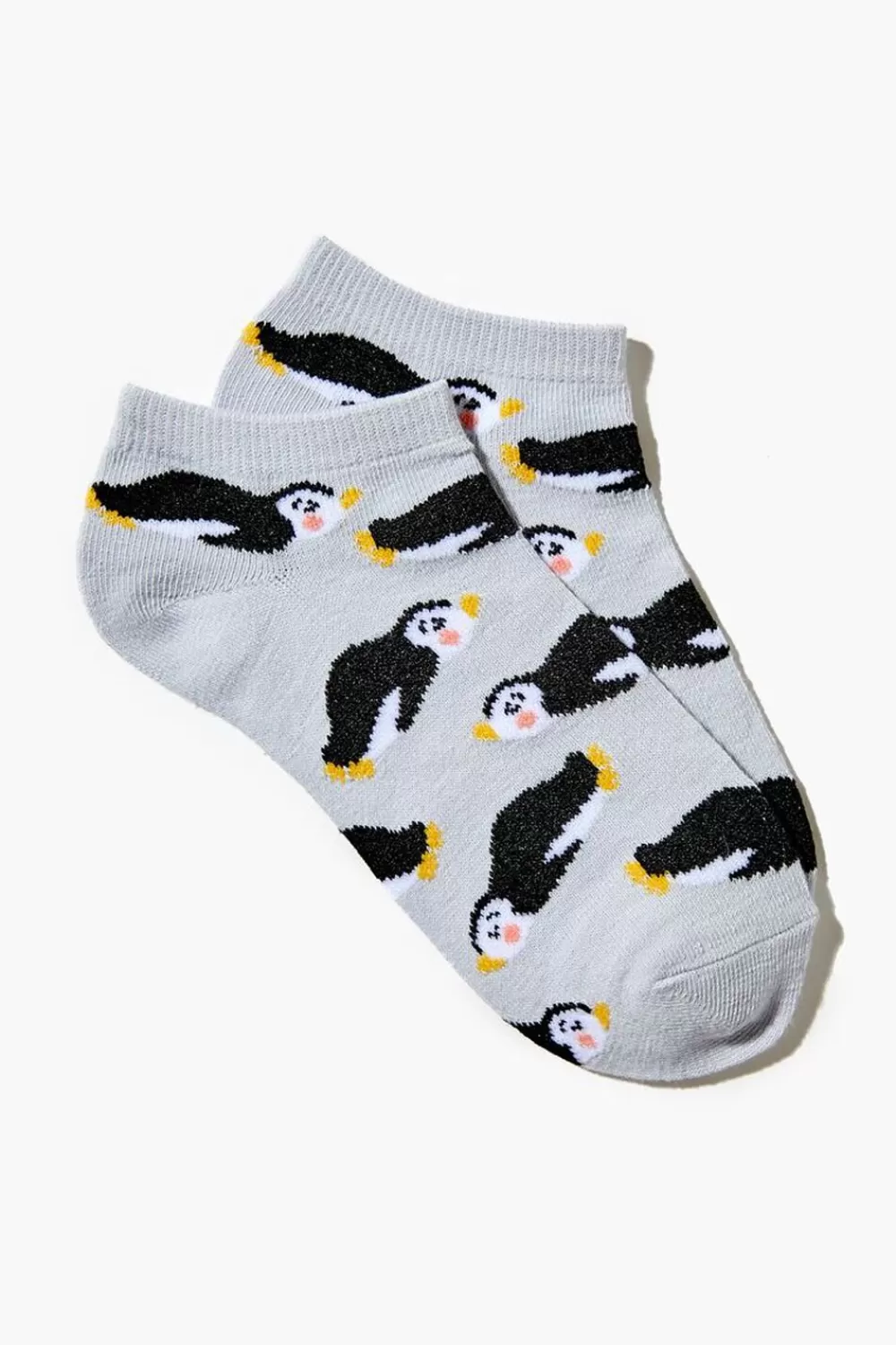 Socks + Tights>Forever 21 Penguin Print Ankle Socks Blue/Multi