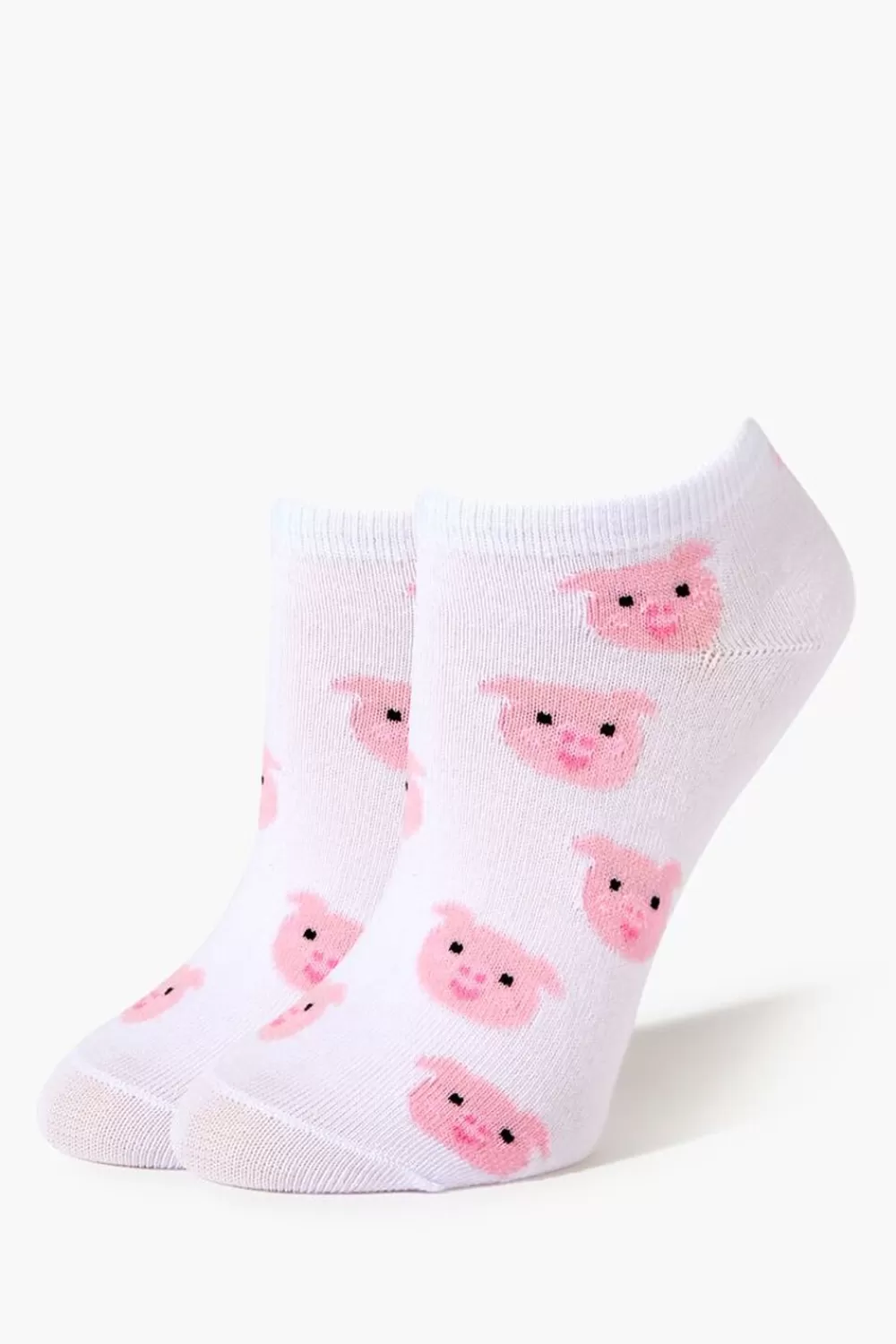 Socks + Tights>Forever 21 Pig Print Ankle Socks White/Multi