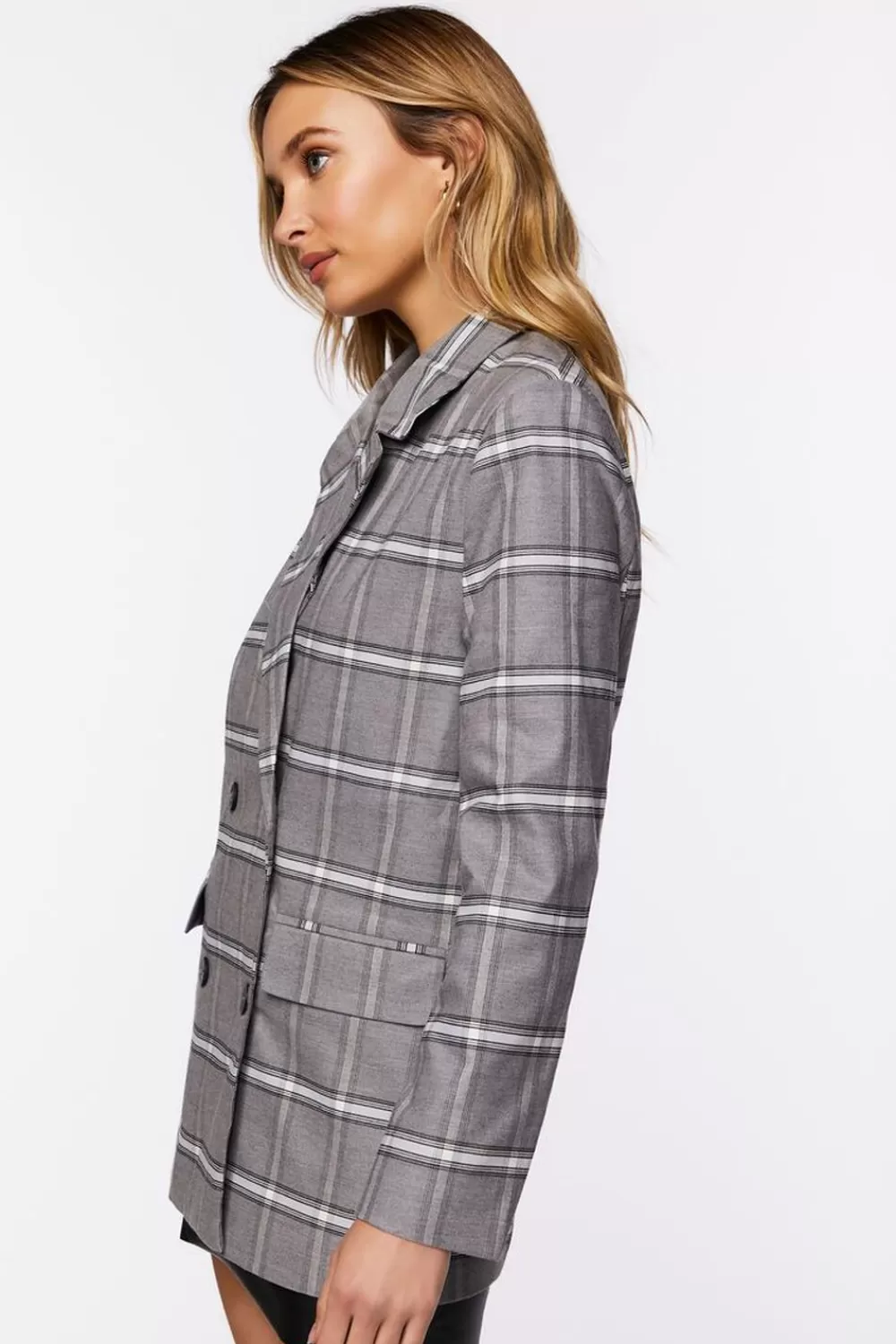 Forever 21 Plaid Double-Breasted Blazer | Women Tops