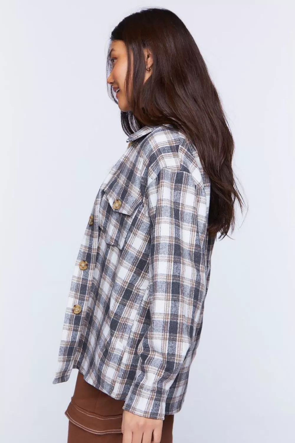 Forever 21 Plaid Drop-Sleeve Shacket | Women Tops