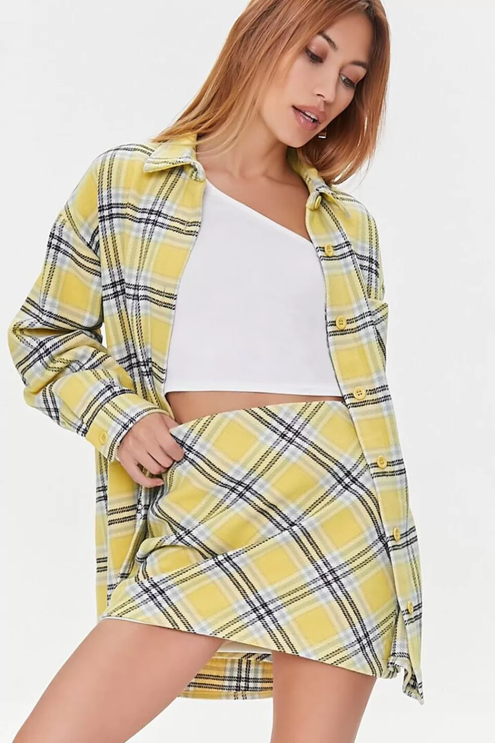 Matching Sets>Forever 21 Plaid Mini Skirt Yellow/Multi
