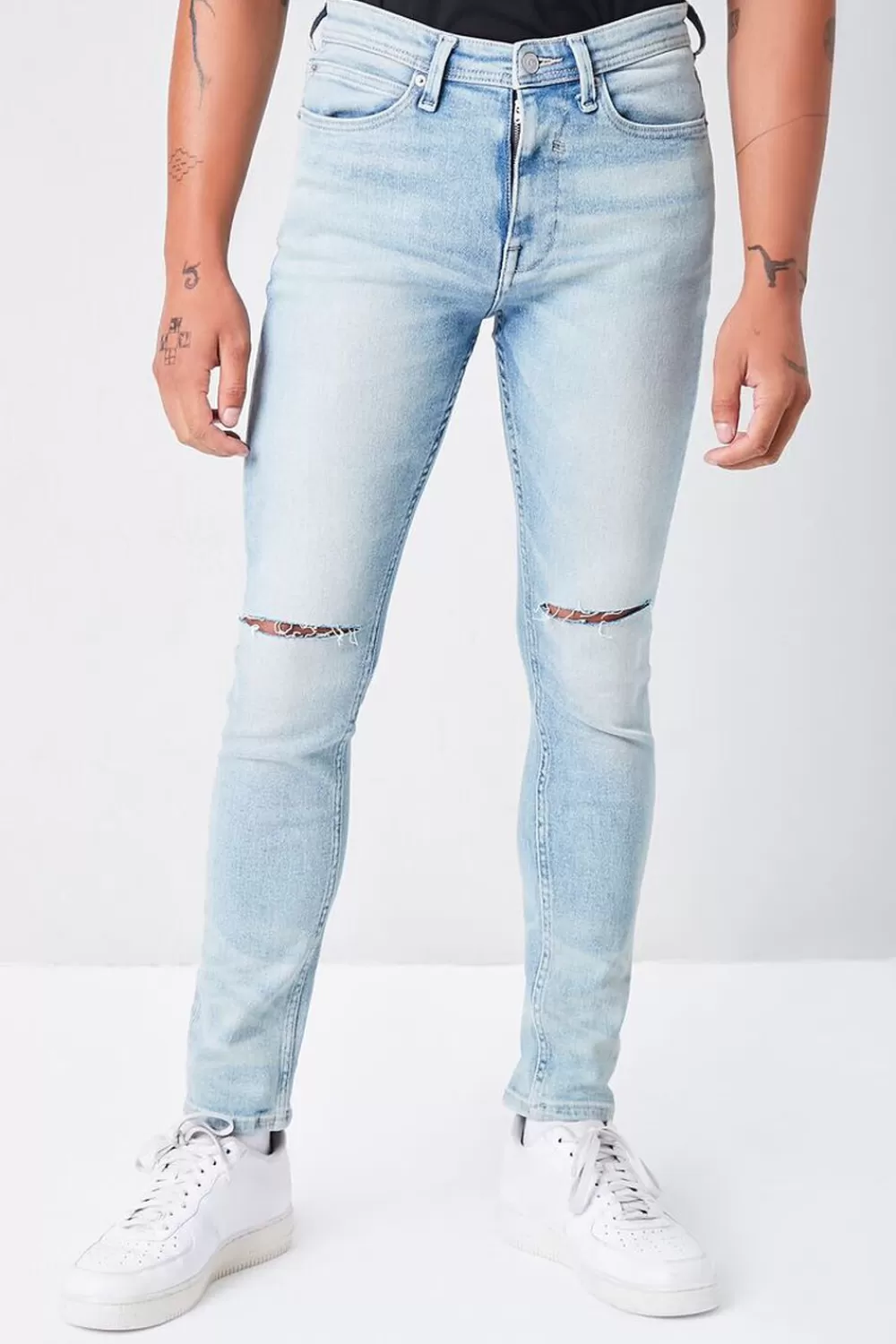Jeans + Denim>Forever 21 Premium Recycled Slim-Fit Jeans Light Denim