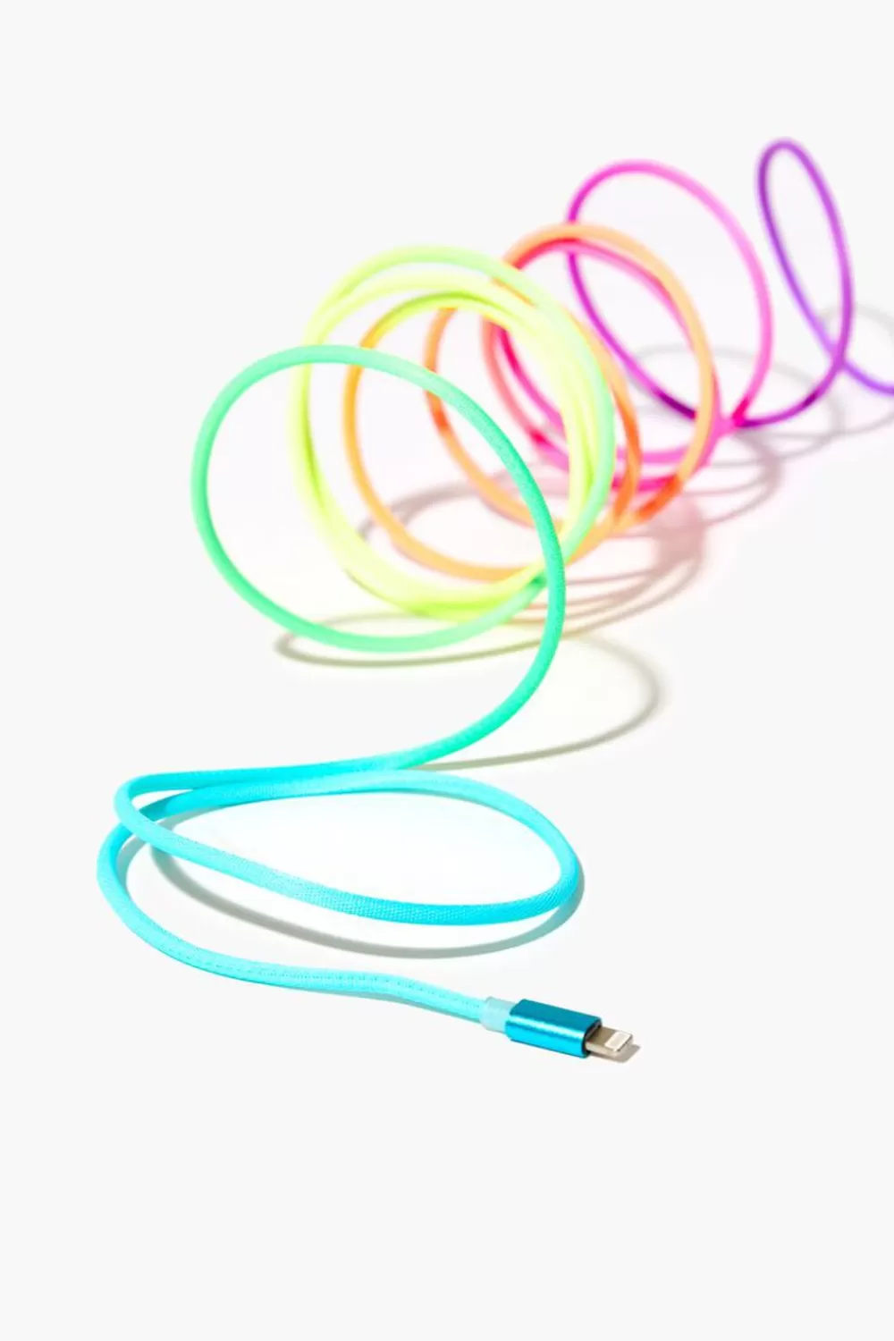 Electronics + Accessories>Forever 21 Rainbow Charging Cable Cord Rainbow/Multi