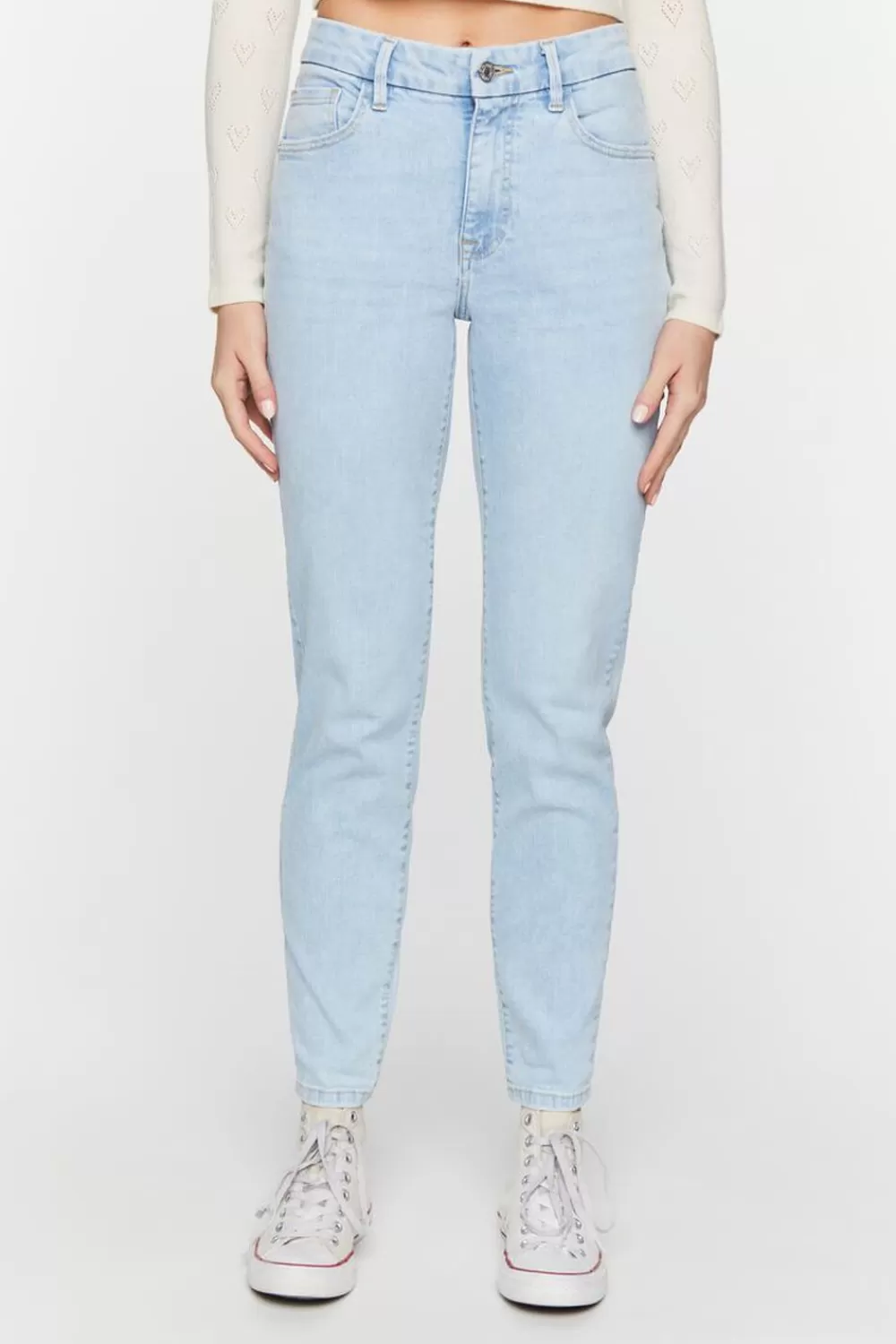 Bottoms>Forever 21 Recycled Cotton Skinny Jeans Light Denim