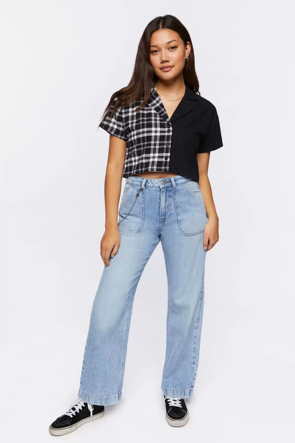 Bottoms>Forever 21 Recycled Cotton Wide-Leg Jeans Light Denim