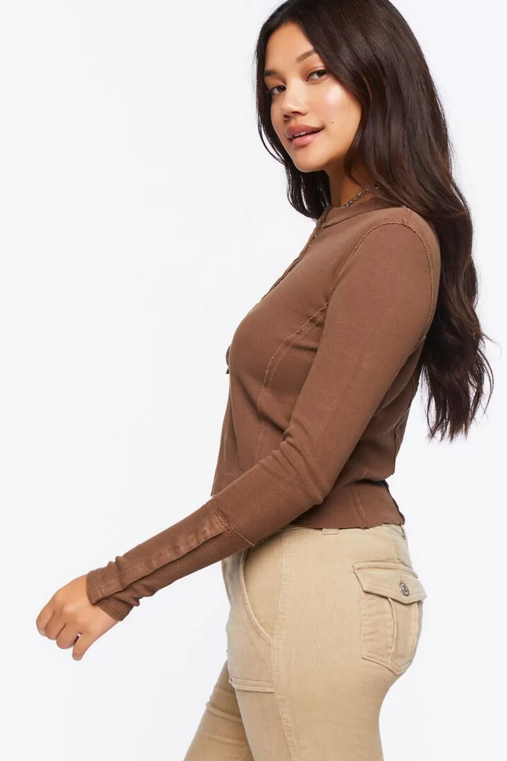 Forever 21 Reverse Long-Sleeve Thermal Tee | Women Tops