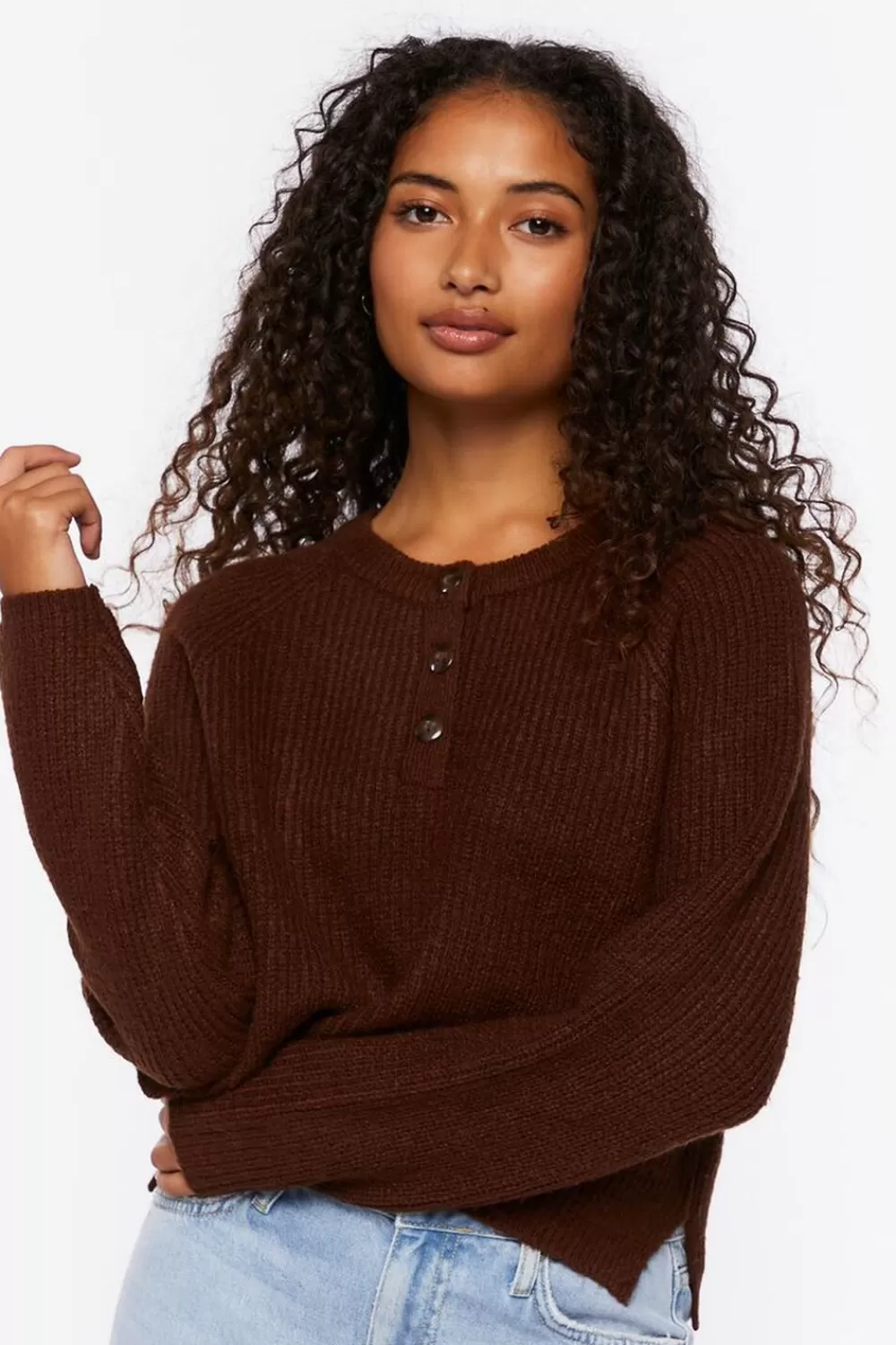 Forever 21 Ribbed Button-Front Sweater | Women Tops