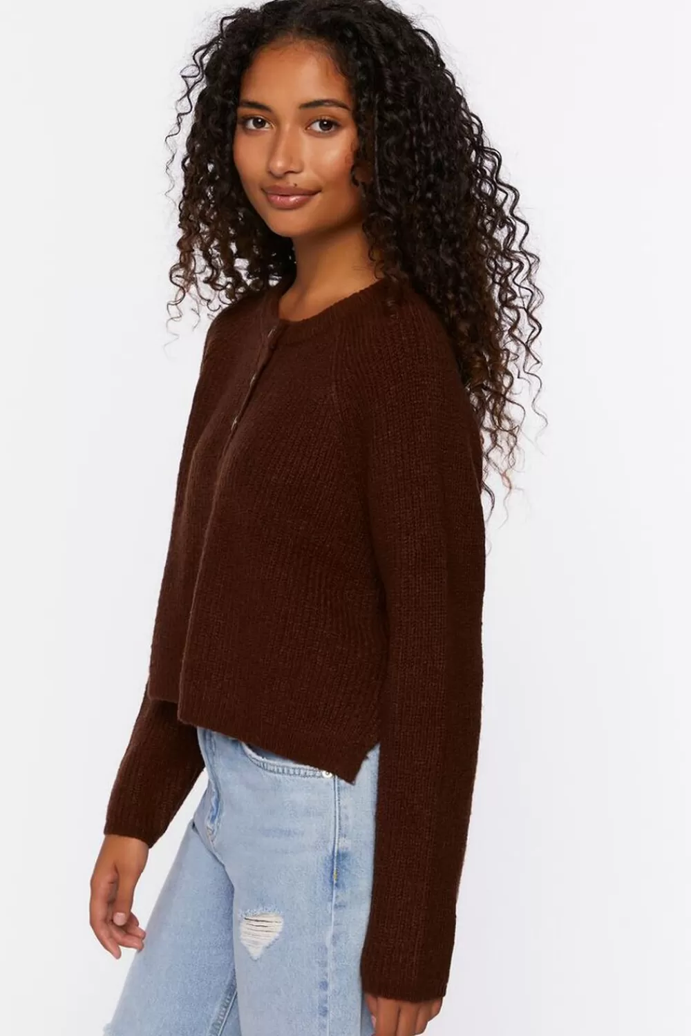 Forever 21 Ribbed Button-Front Sweater | Women Tops