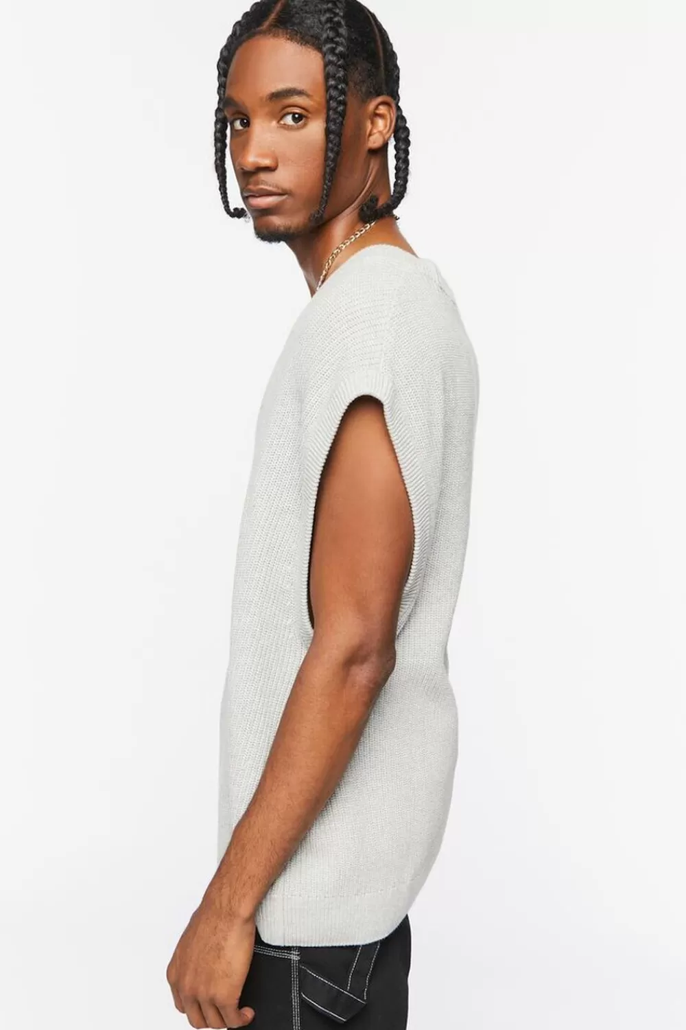 Sweaters + Cardigans>Forever 21 Ribbed Sweater Vest Heather Grey