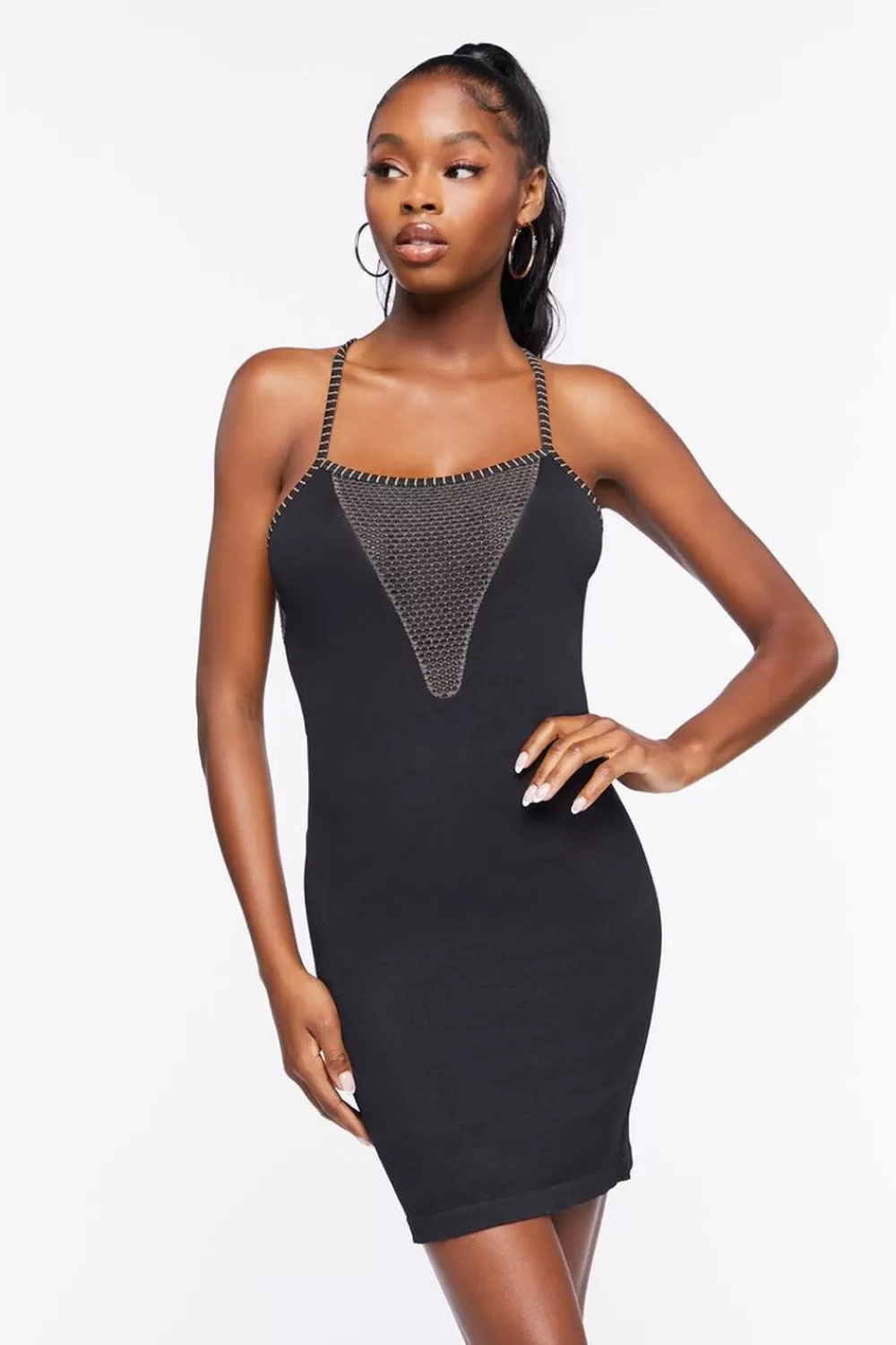 Forever 21 Seamless Mesh-Panel Mini Dress | Women Dresses