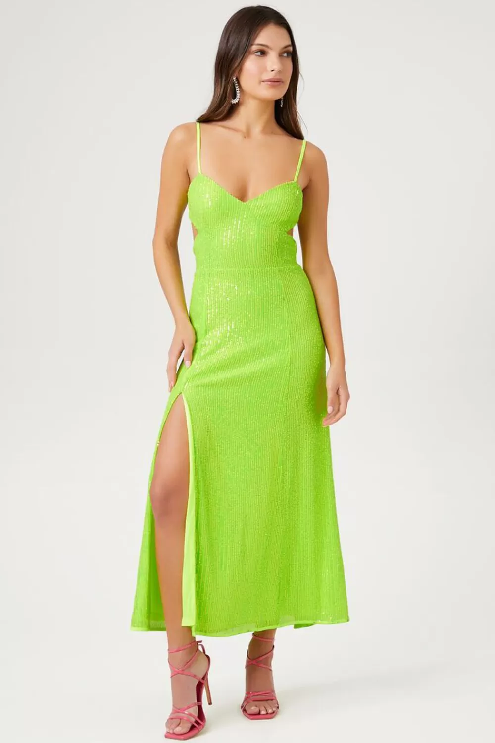 Forever 21 Sequin Cutout Cami Midi Dress | Women Dresses