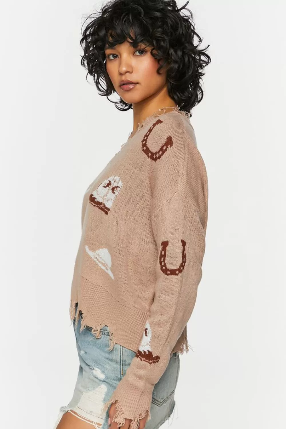 Forever 21 Sharkbite Cowboy Graphic Sweater | Women Tops